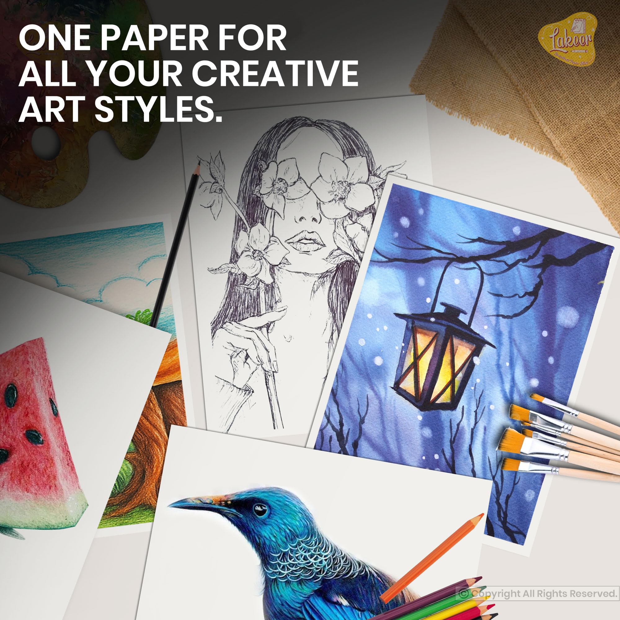 Lakeer A4 Off White Paper | 175 GSM Colour Cardstock Paper-Pack of 100 Sheets, for Art, Craft & Project Work, Printing, Etc. 4