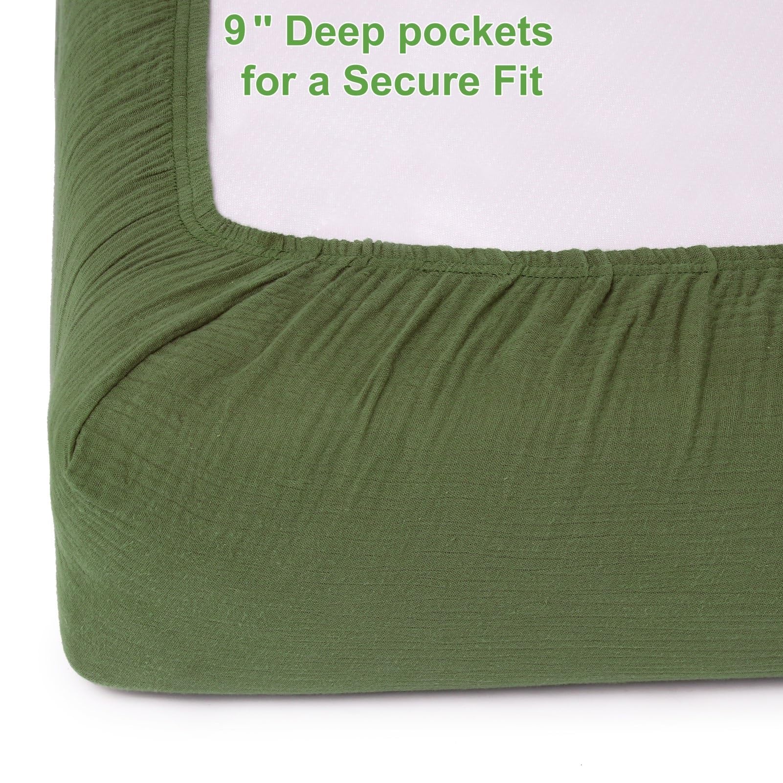 Paquete de 2 sábanas de Muselina para Cuna de 28 x 52 Pulgadas para niñas y niños, sábana Bajera Ajustable de Muselina de algodón Suave y acogedora, Ropa de Cama Bohemia de algodón
