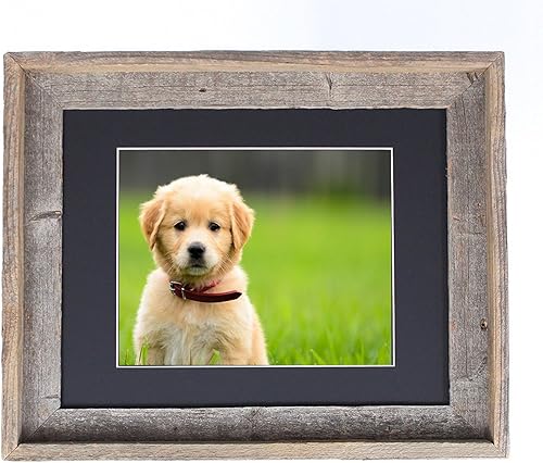 Miniatura 3 de Firma BarnwoodUSA Marco de cuadro con tapete, Madera, Negro, 11x14