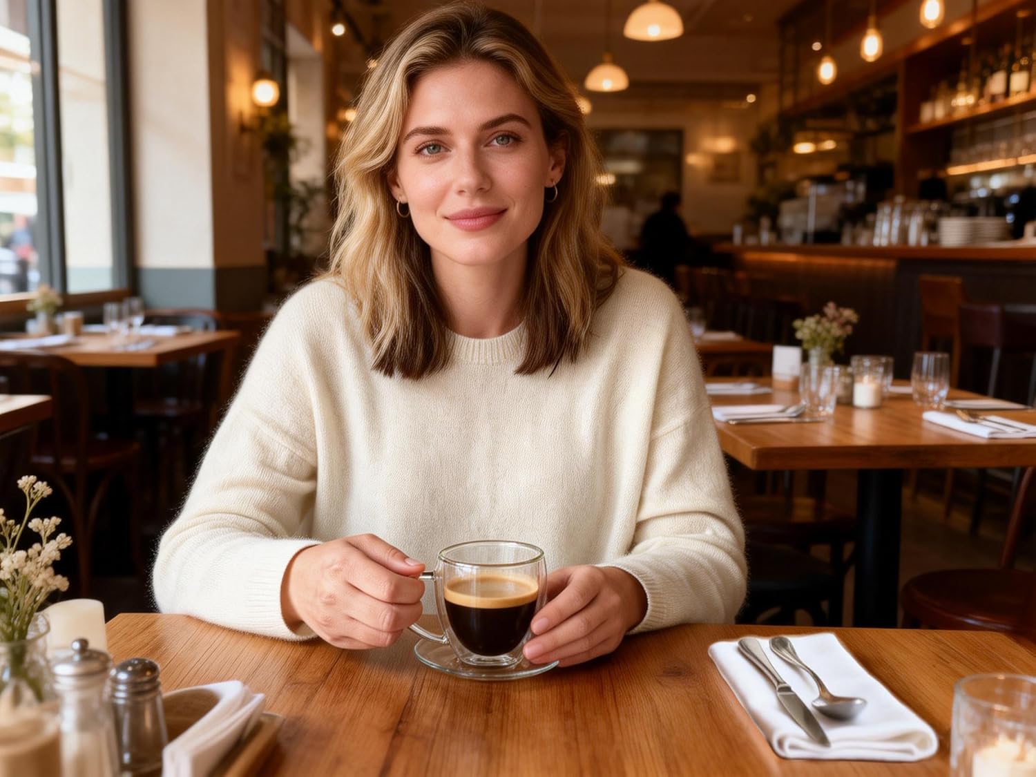 CNGLASS 5oz Espresso Mugs (Set of 4),Double Wall Insulated Glass Coffee Mugs with Handle,Espresso Shot Glasses,Clear Expresso Coffee Cups… - Image 3