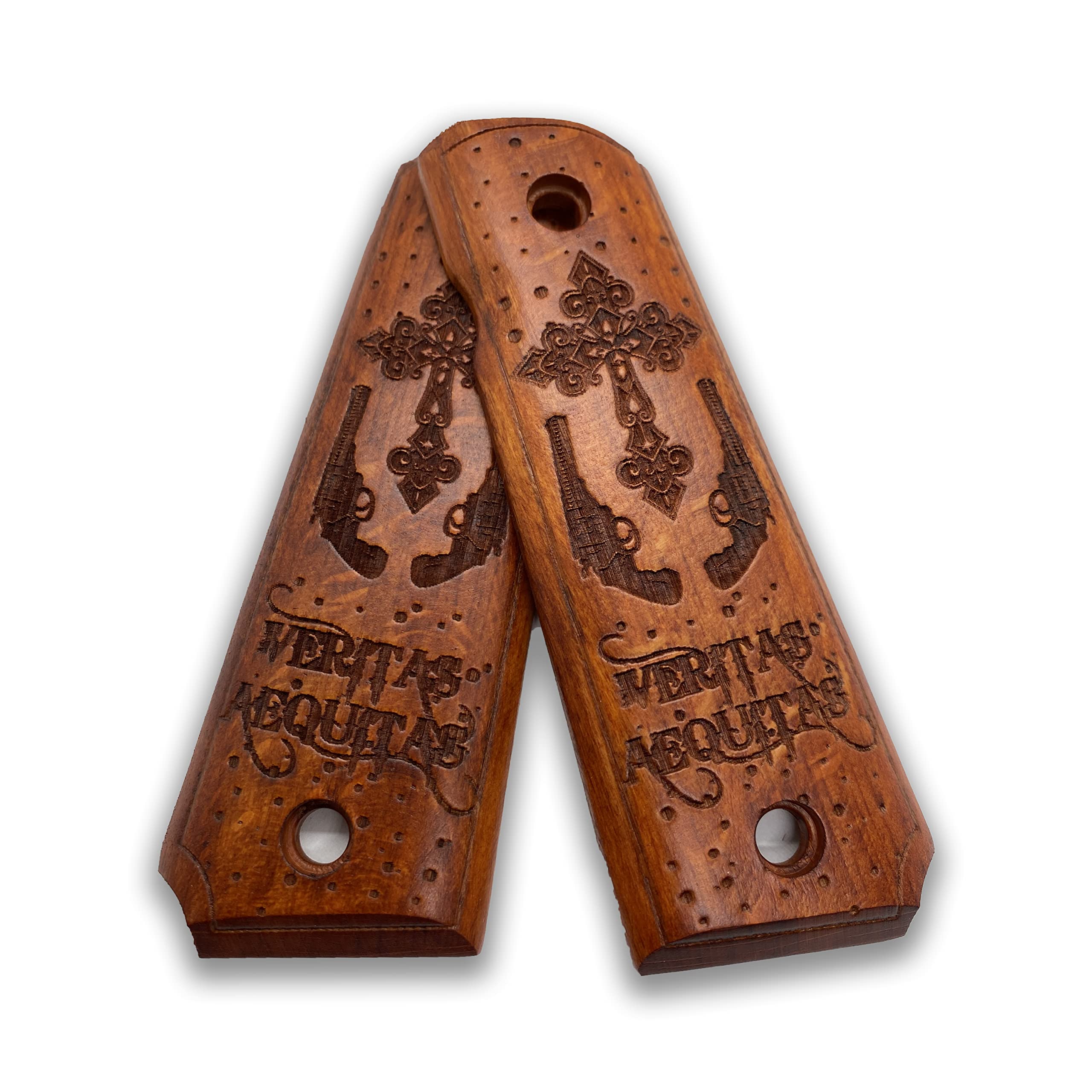 Impugnatura a pistola Colt 1911 realizzata a mano in legno di noce Ars.82