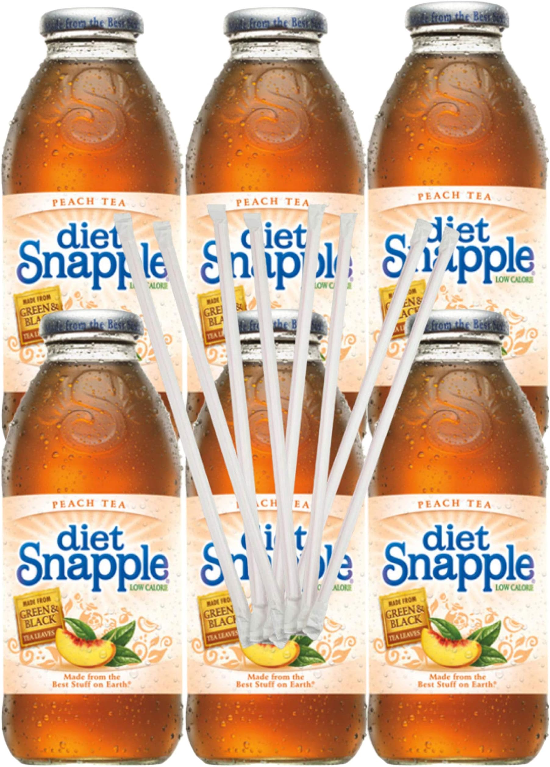 Snapple Diet Peach Iced Tea, 16 oz Bottle (Pack of 6)