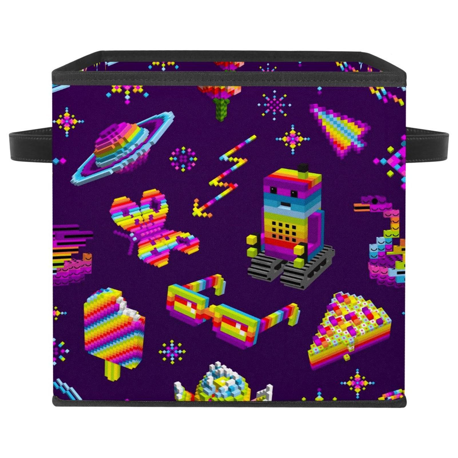 Cube de rangement en tissu pour chambre d'enfant motif planète