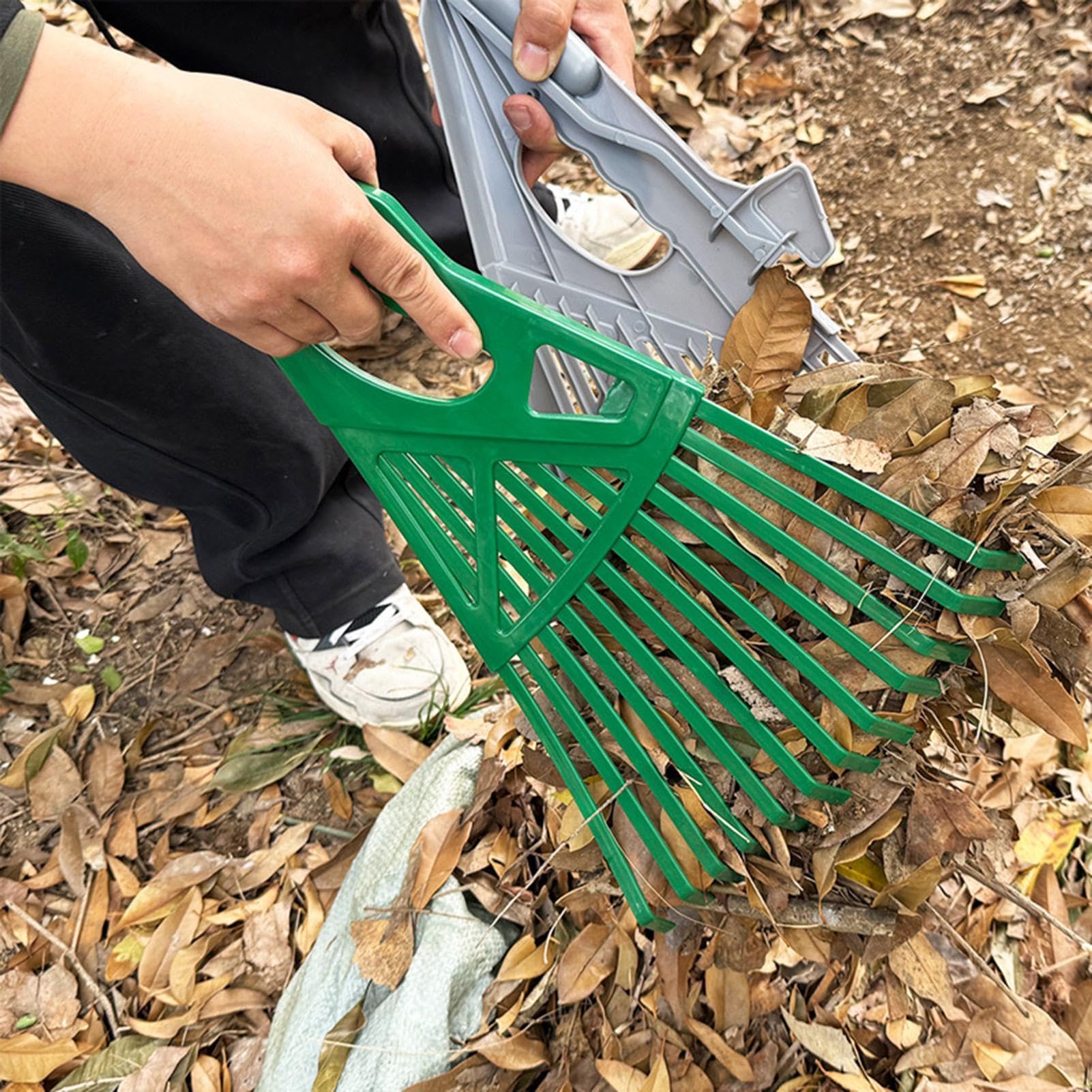Rastrello per foglie da giardino Attrezzo rastrellante testa larga manico | Rastrello a Mano Attrezzo da Giardino pulizia giardino detriti aghi pino autunno esterno