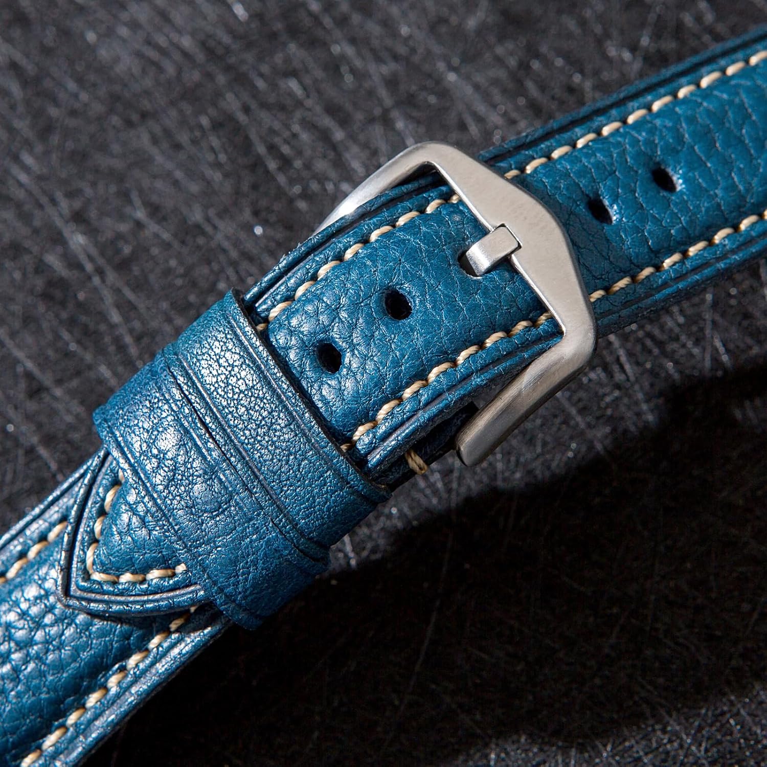 Premium Minerva Box Leather Watch Band - Luxury Italian Leather MBox Watch Strap from Badalassi Carlo tanneries- Quick-Release - 18mm, 20mm, 22mm, 24mm