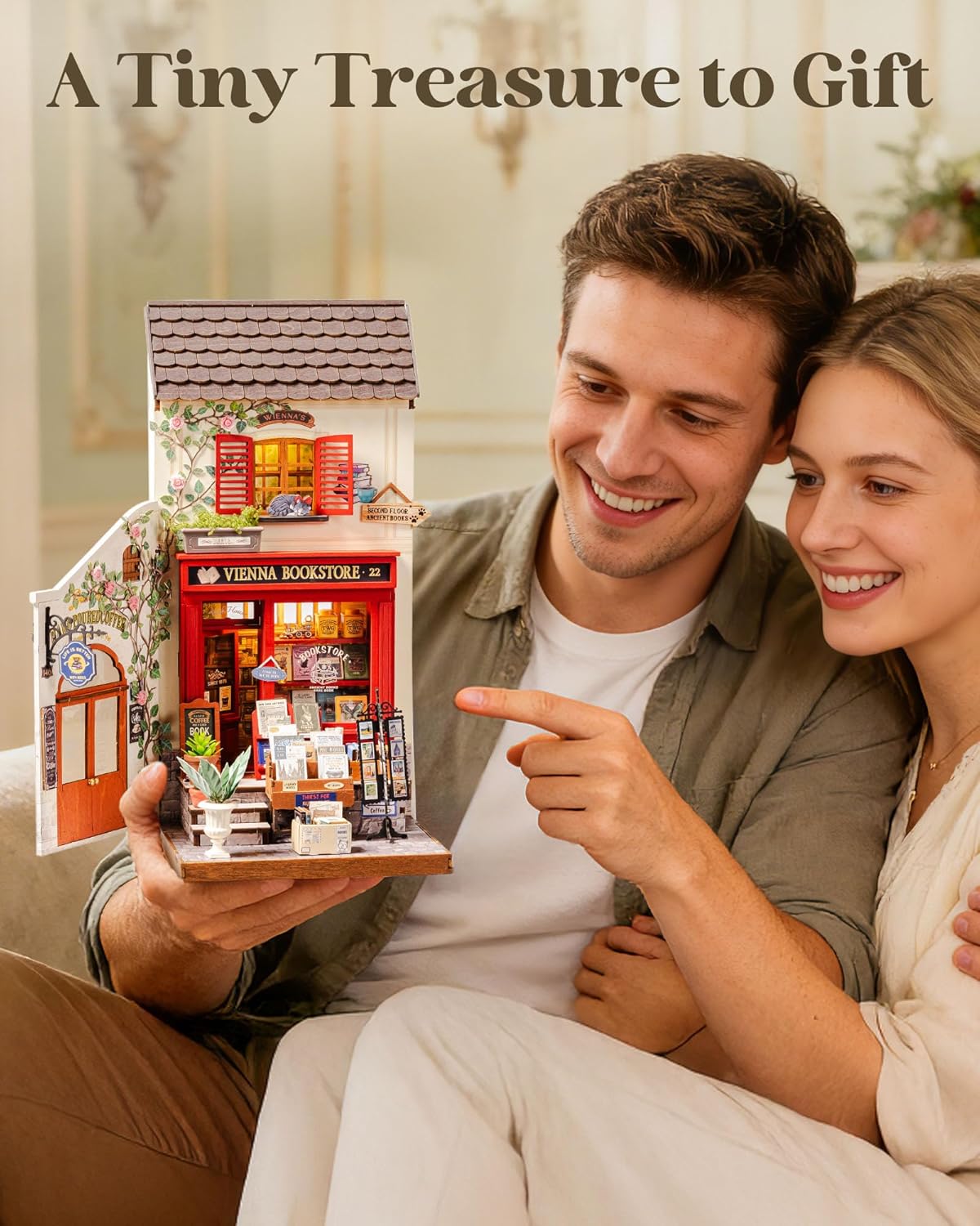 Rolife DIY Miniature House Kits Vienna Bookstore, Mini House Miniverse Lifestyle for Teens, DIY Crafts Kits for Adults, Birthday/Halloween for Parents Friends (Vienna Bookstore)