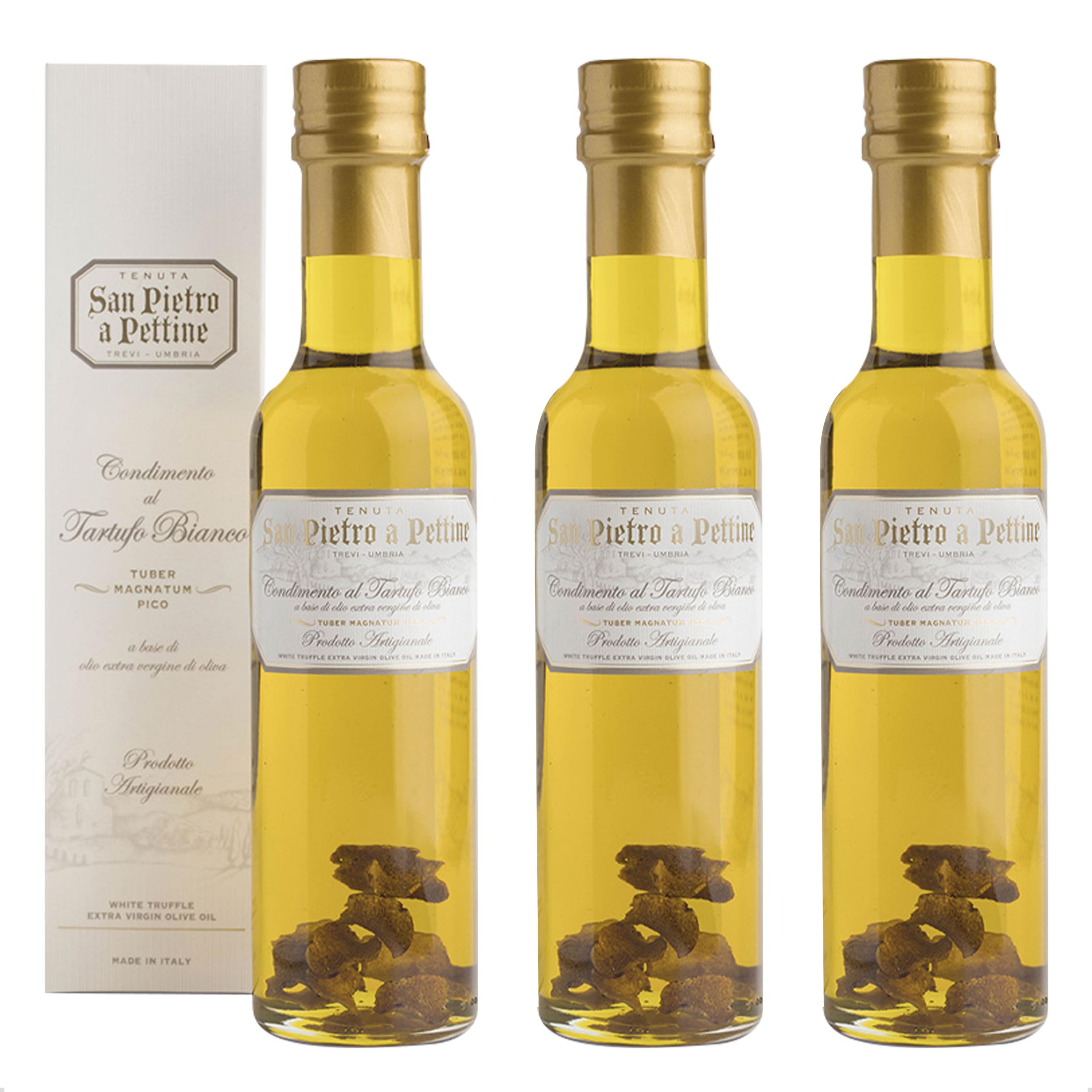 White Truffle Oil 250ML, Premium Italian Extra Virgin Olive Oil Infused with White Truffles, Gourmet Condiment Ideal For Drizzling Over Pasta, Pizza, Risotto & More, 1 x 250ML Bottle