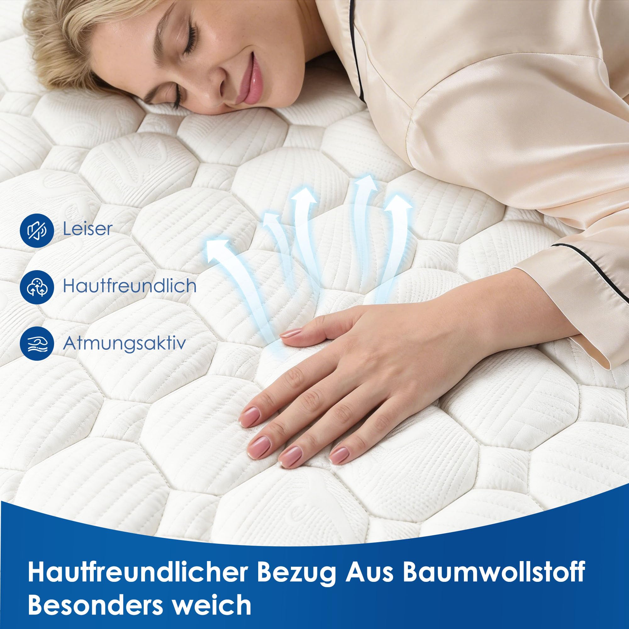 EDIMENS Matratze 140x200cm Taschenfederkern Matratze, H5 Mittelfest - Mit Komfortschaum Atmungsaktivem, 25 cm Höhe - 100 Nächte Probeschlafen - Für Boxspringbett, Polsterbett & Gästebett