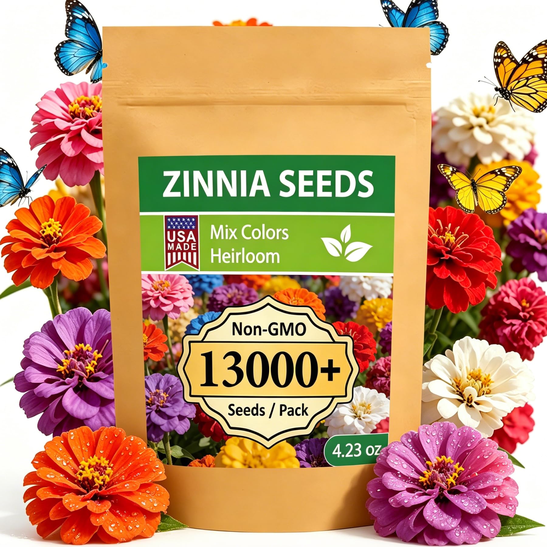LUOJIBIE Zinnia Seeds 13,000+