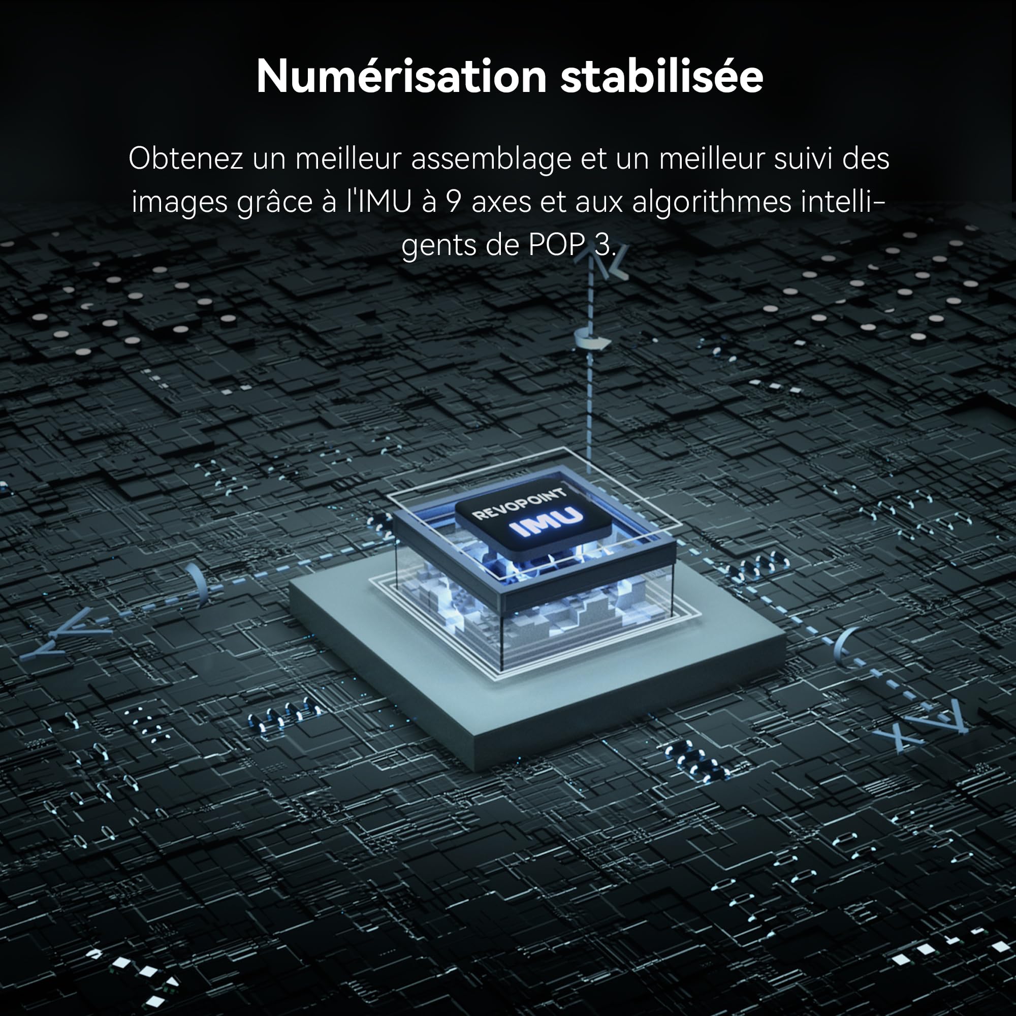 Revopoint POP 3 - Scanner 3D portable pour l'impression 3D Précision de 0,05 mm Vitesse de numérisation de 12-18 FPS Numérisations 3D en couleur complète avec double LED blanche - ADVANCED