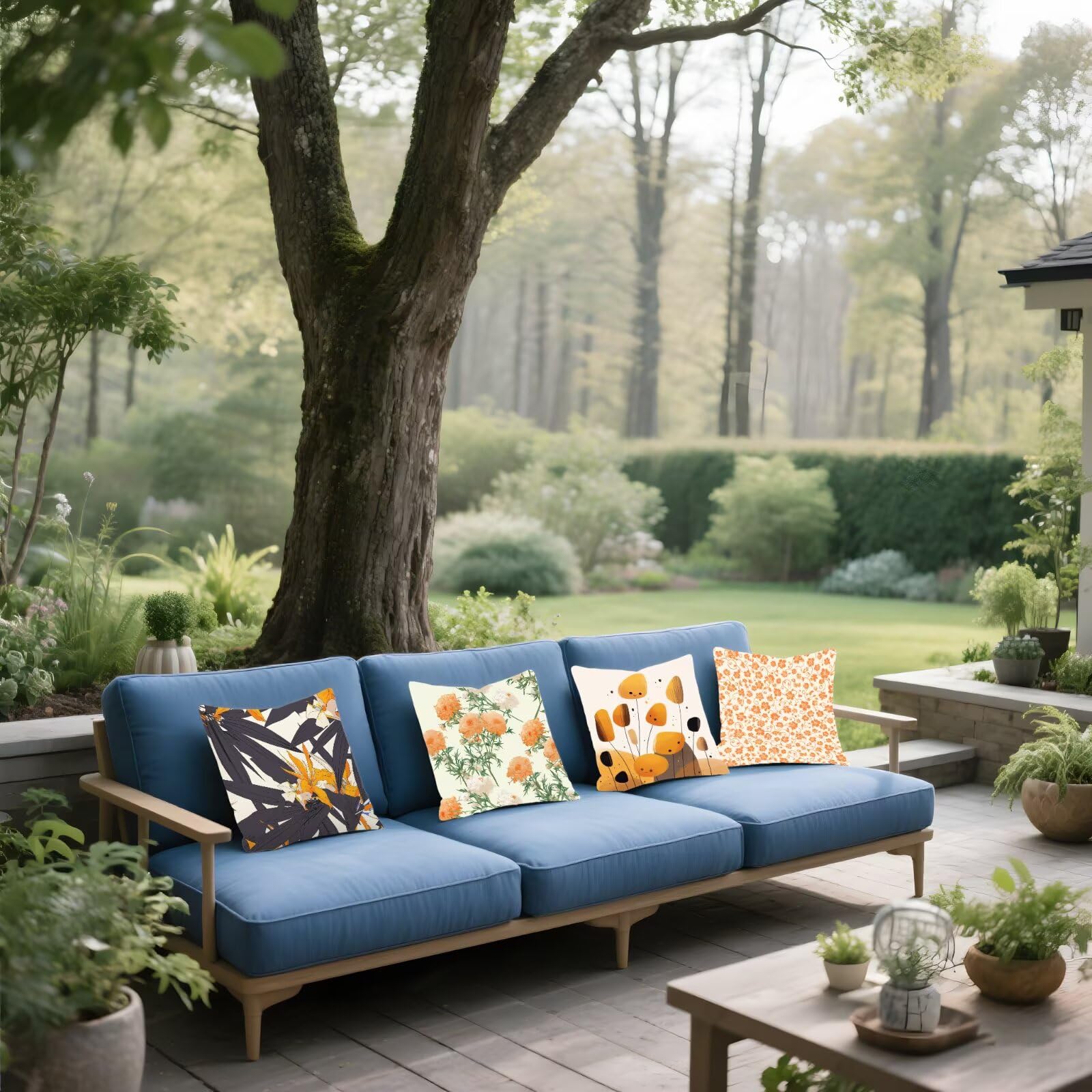 Federe Cuscini Divano 45x45cm, Federa Cuscino Giallo Fiori Quadrati Copricuscini Super Morbido Copri Cuscini Per Divano, Cuscino Decorativo da Esterno Giardini, Per Soggiorno Camera Divani Sedie P-303