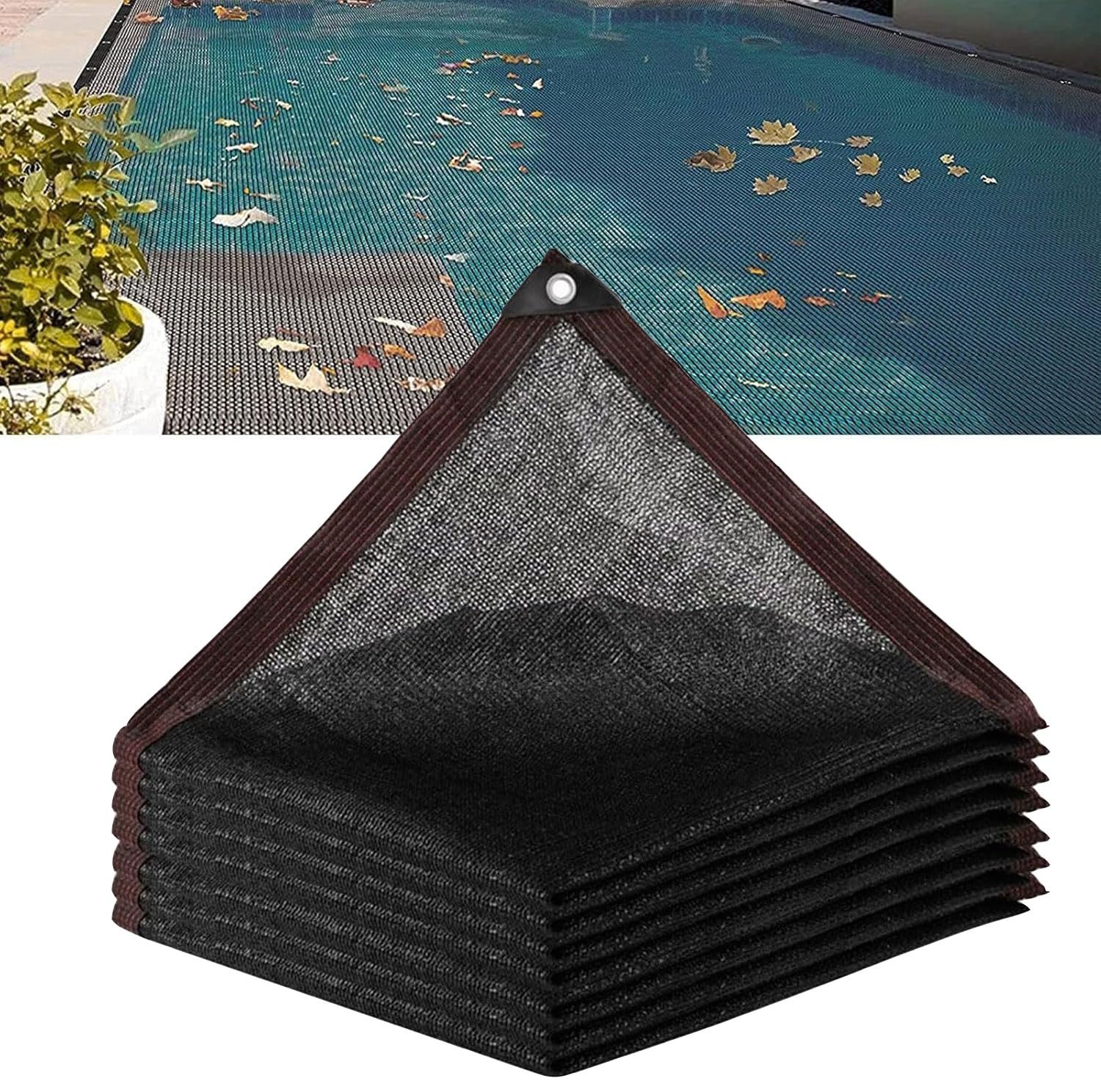 Couverture Filet de Feuille pour Piscine Rectangulaire,Filet De Protection Piscine pour Bloquer Feuilles Mortes et Débris Bâche de Protection Piscines Enterrée et Hors-Sol(3x9m(9.8x29.5ft))