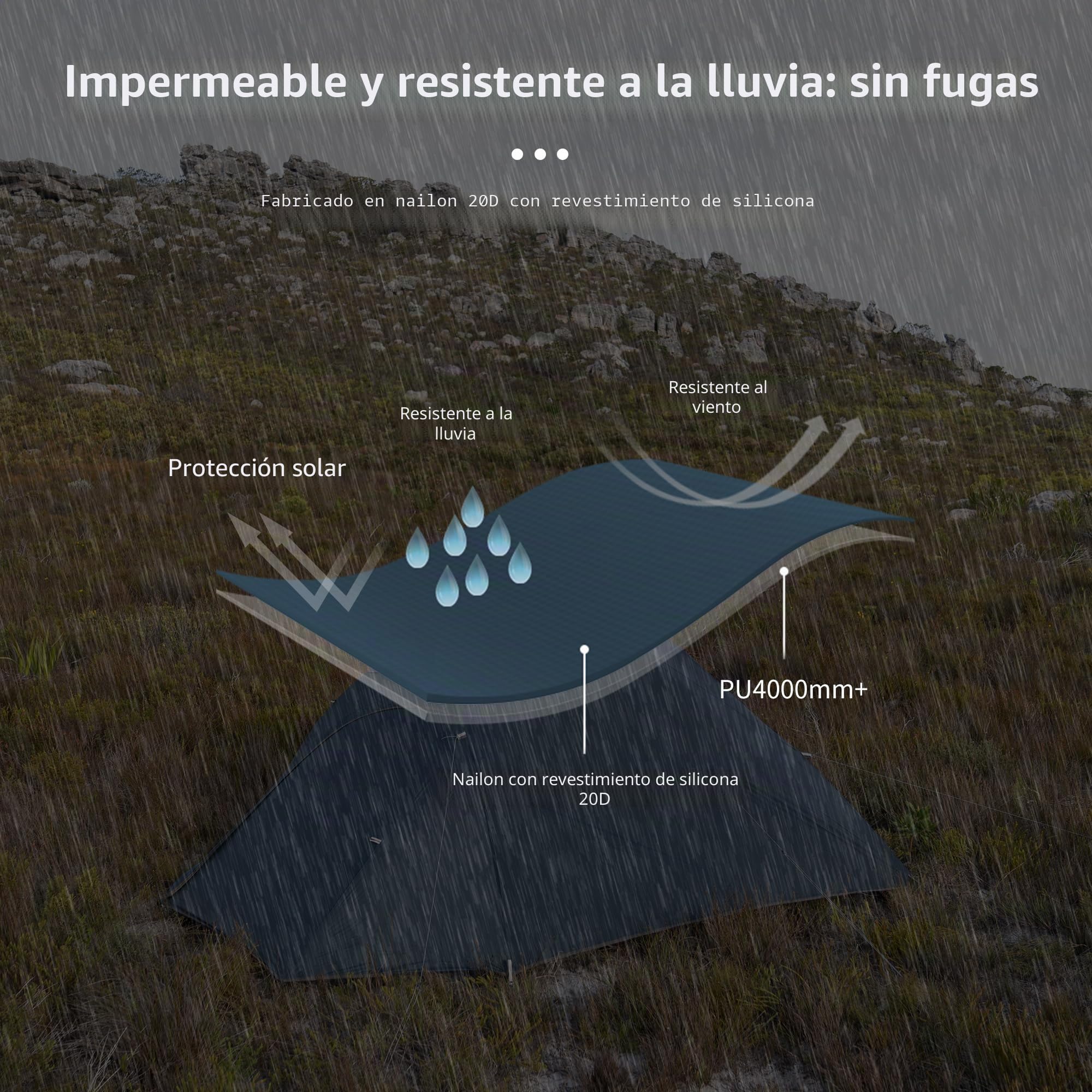 Naturehike Cloud-up Ultraligero 3 Persona Tienda de campaña Impermeable Doble Capa Camping Tienda de campaña (20D Azul Oscuro Actualizar)
