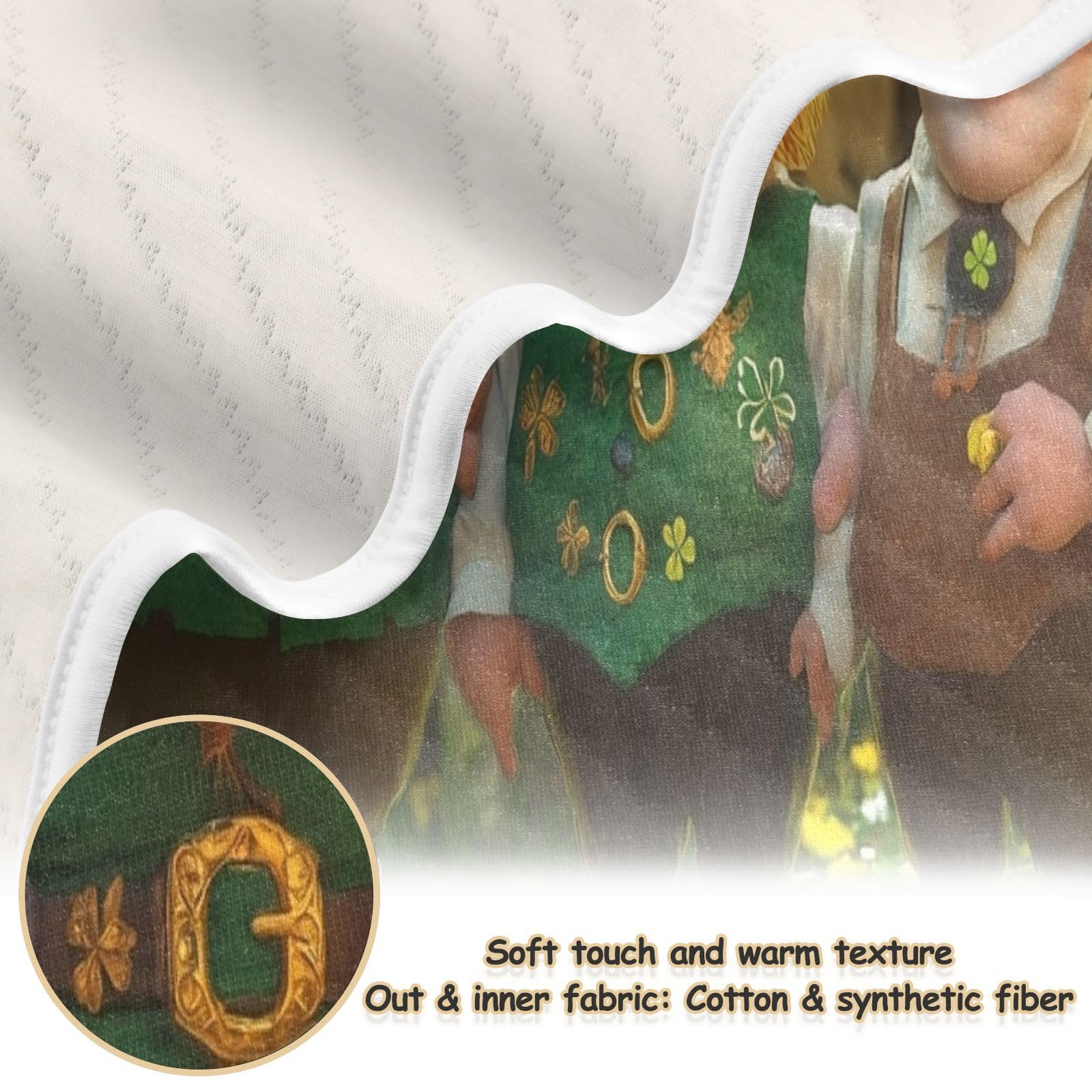 Burbuja St. Patrick Gnomes Baby Blanket for Boys Girls, Nursery Soft Warm Swaddling Receiving Baby Blankets, 30x40 in Toddler Blanket