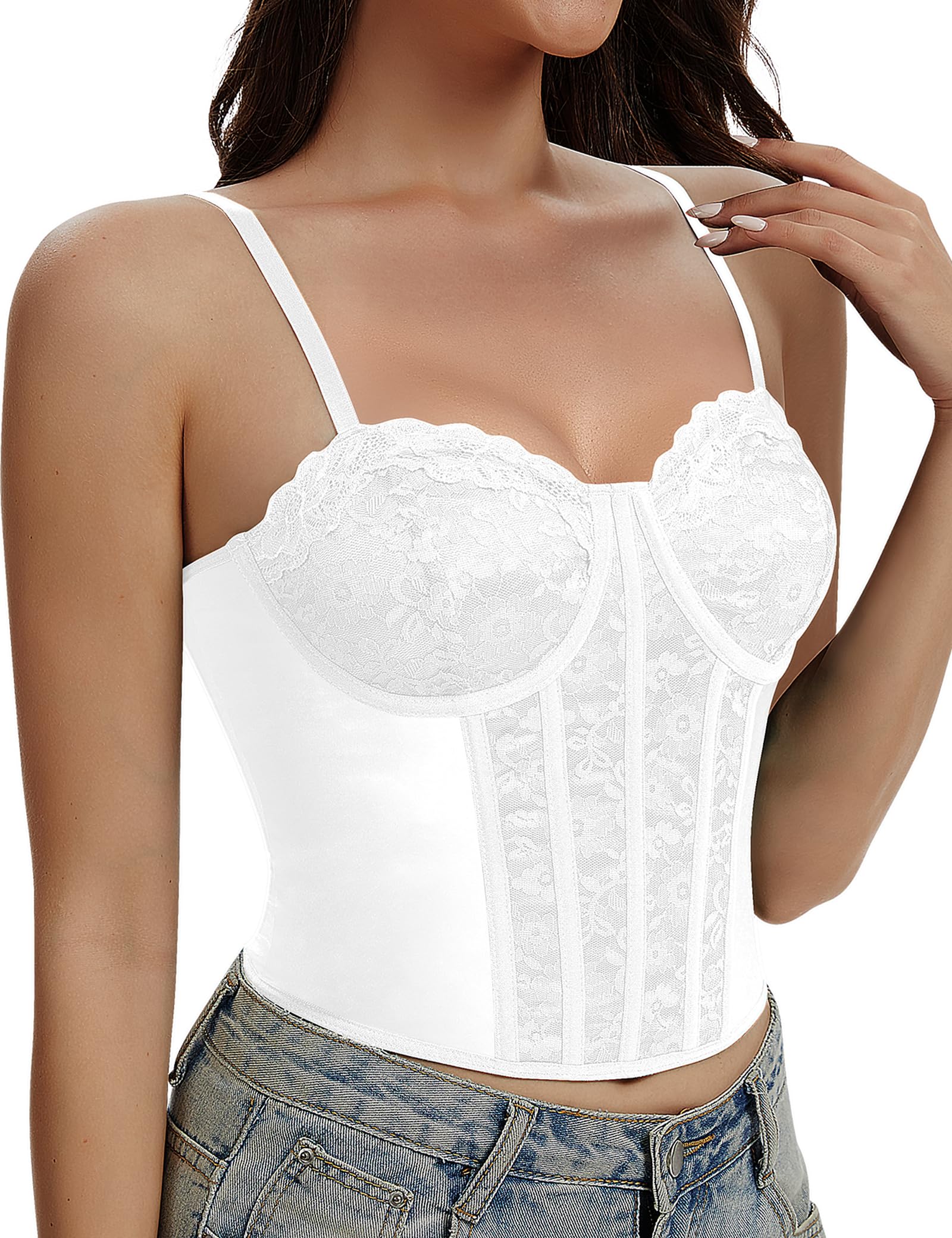 Lace Corset Tops for Women Sexy Bustier Top