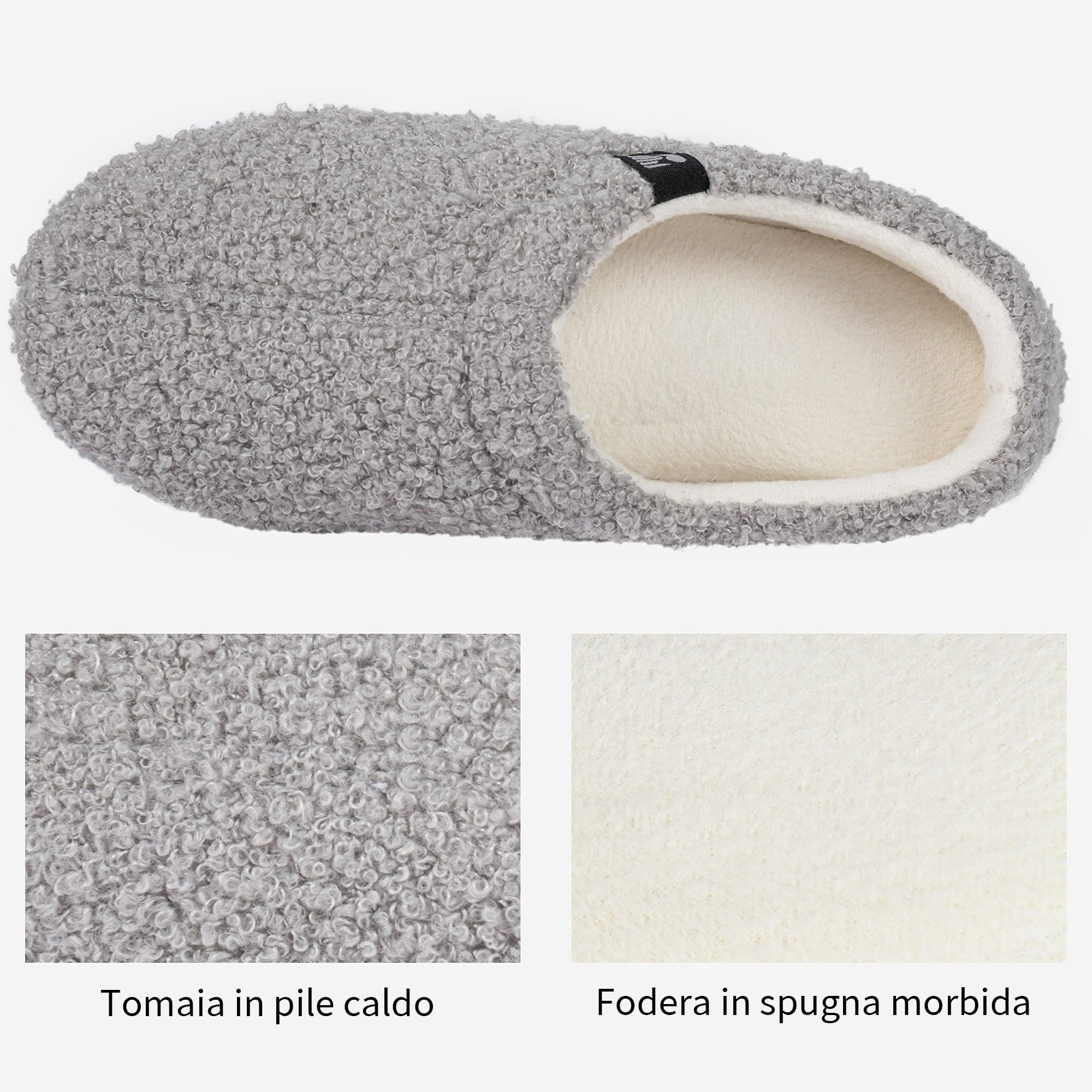 RockDove Pantofola da Donna in Pile Teddy con Schiena Chiusa per Interni