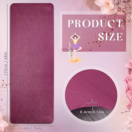 Miniatura 2 de Timgle 6 Pack Yoga Mats Bulk 68 x 24 Inches Non Slip Exercise Yoga Mat 4 mm Thick Anti Slip Tear Resistant Sports Gym for Fitness Stretching Home