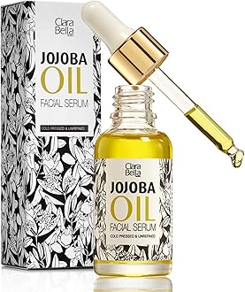 Organic Jojoba Oil Face Serum, Anti Aging Serum, Wrinkle Reduction, ​Vitamin E, Skincare Facial Serum Reduces Dry Skin, Acne Scars, Pimples, Rosacea, Eczema Psoriasis, Seborrheic Dermatitis