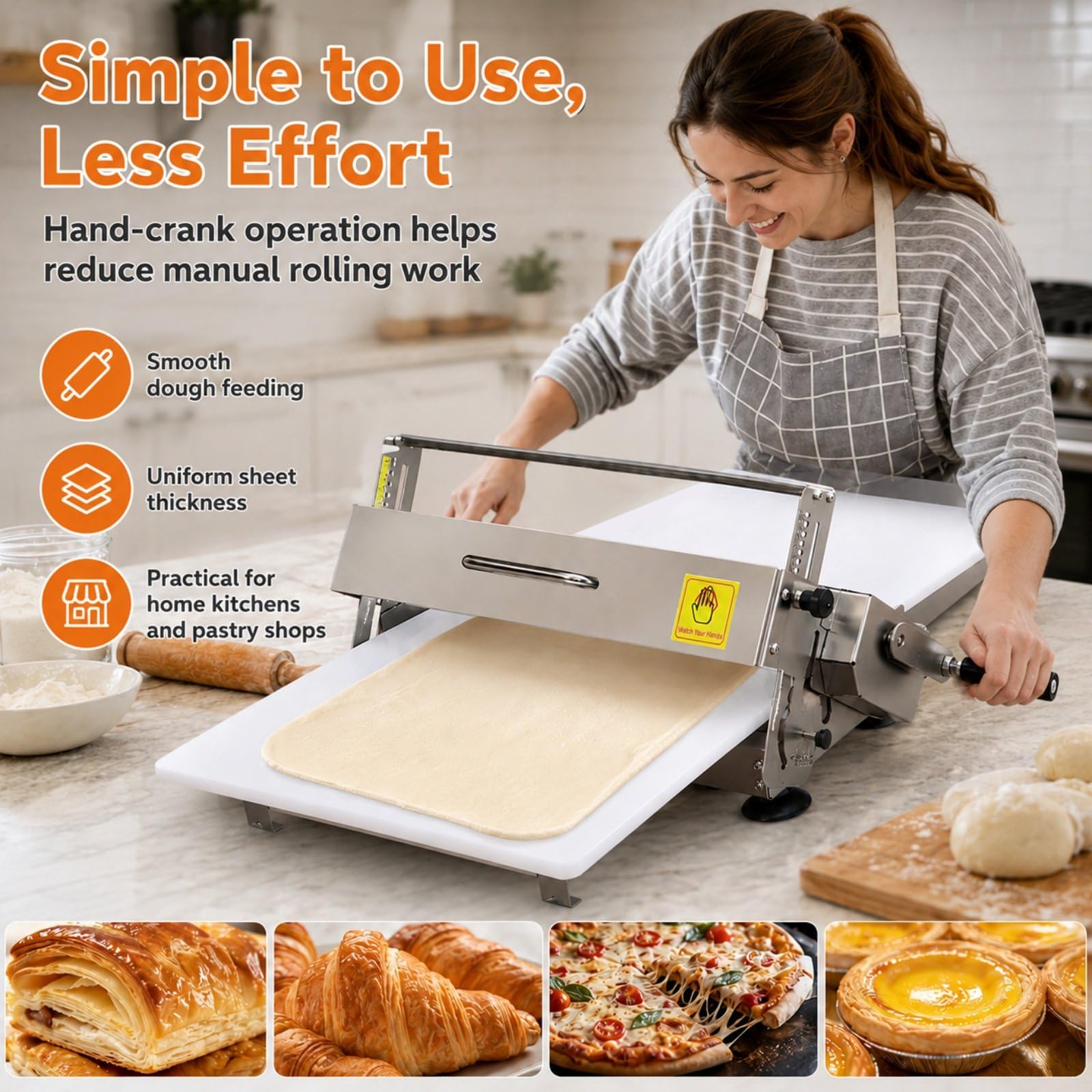 Laminoir Manuel, Machine à Laminer la Pâte, Pliable M300