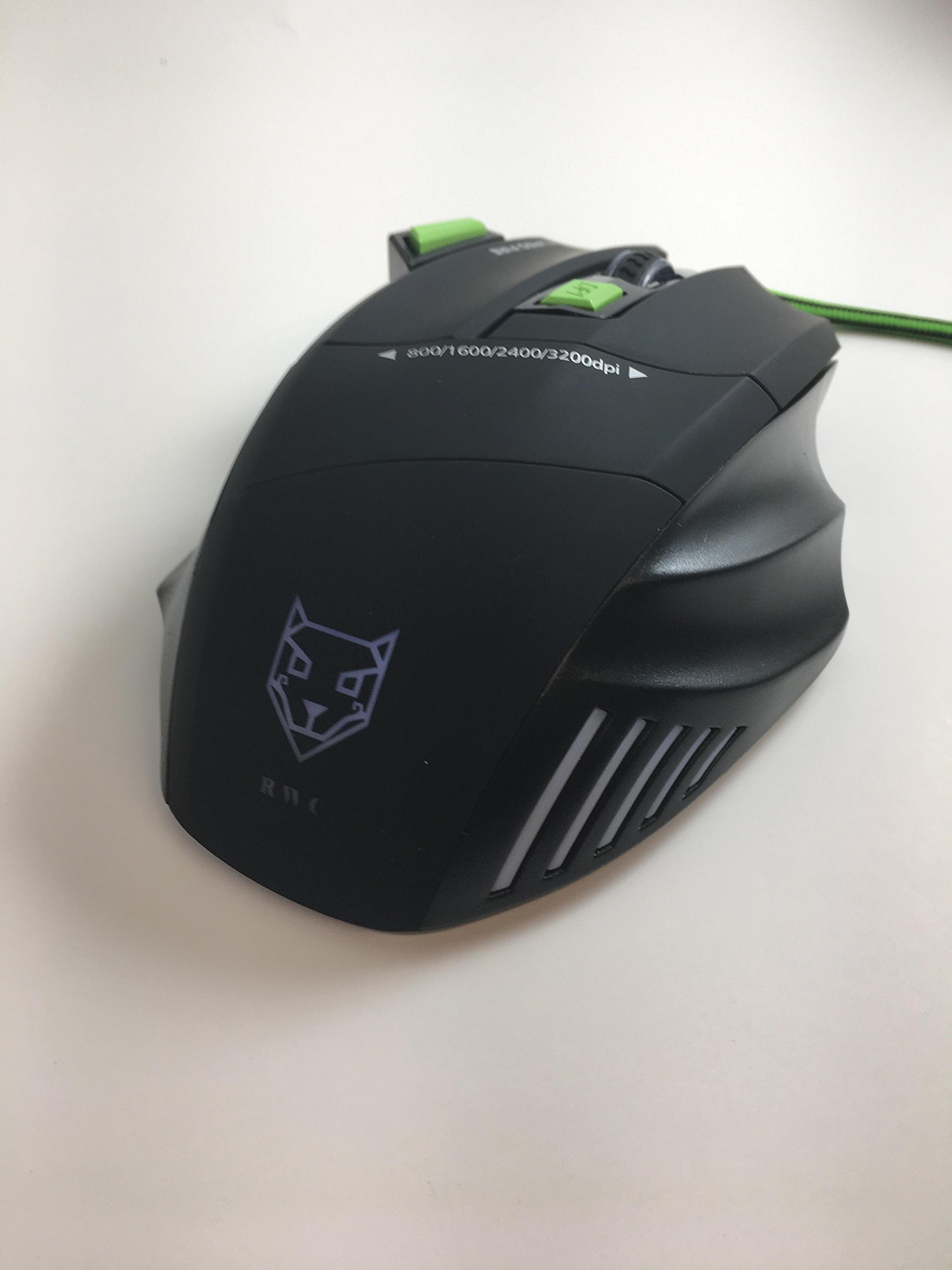 Red Wolf Turbo Fire X570/3200dpi Professional LED Wired Gaming Mouse for PC/Mac