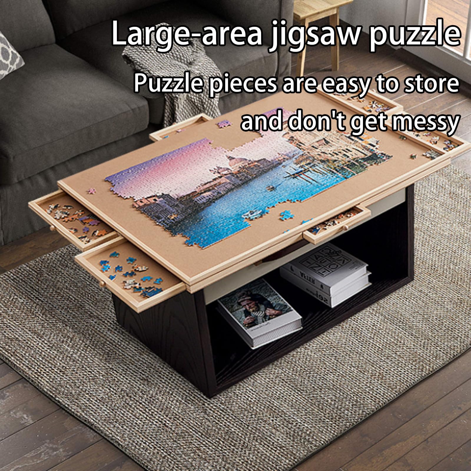 Mesa De Rompecabezas Inclinable,Mesa De Rompecabezas De Madera,Mesa De Rompecabezas Plegable,FáCil De Mover Y Almacenar,Ahorrar Espacio,para Un CumpleañOs,Fiesta