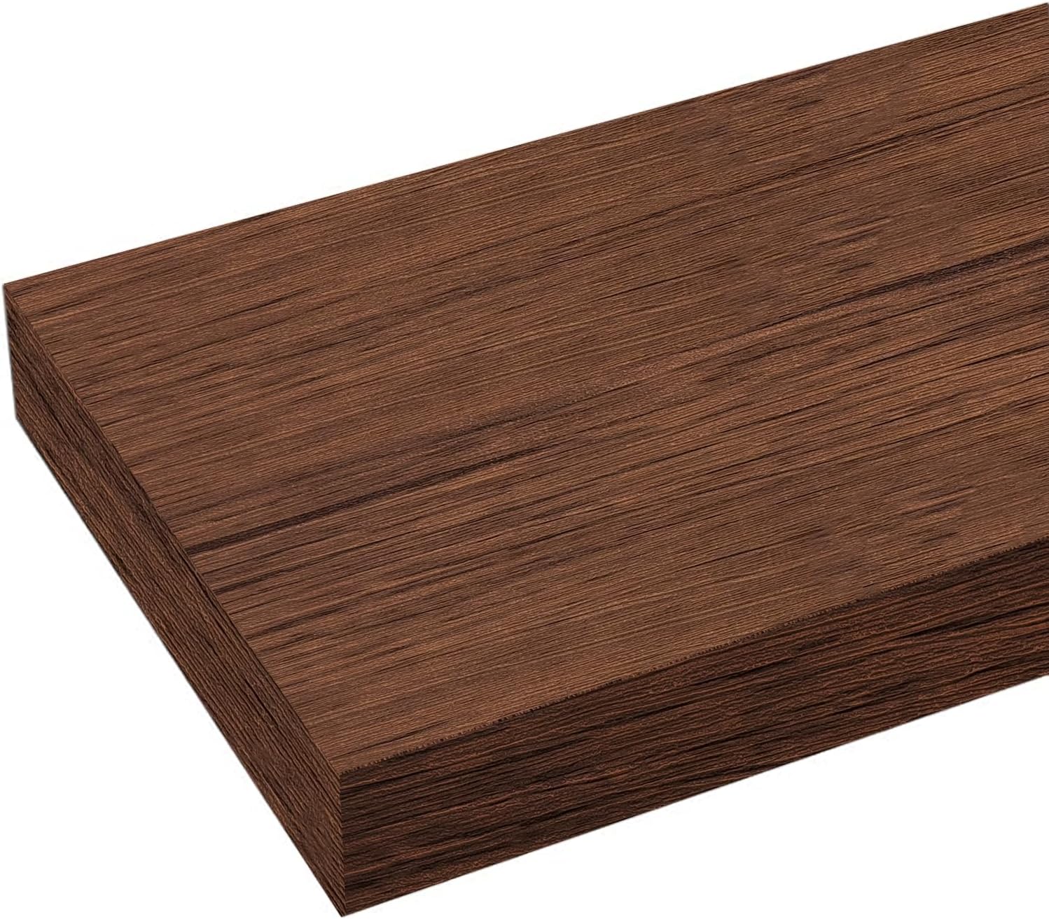 Floating Shelves for Wall, 11.8" Small Wall Mounted Shelves, Modern Luxury Elegant Display for Bathroom Over Toilet, Bedroom, Study Room, Set of 2, Walnut