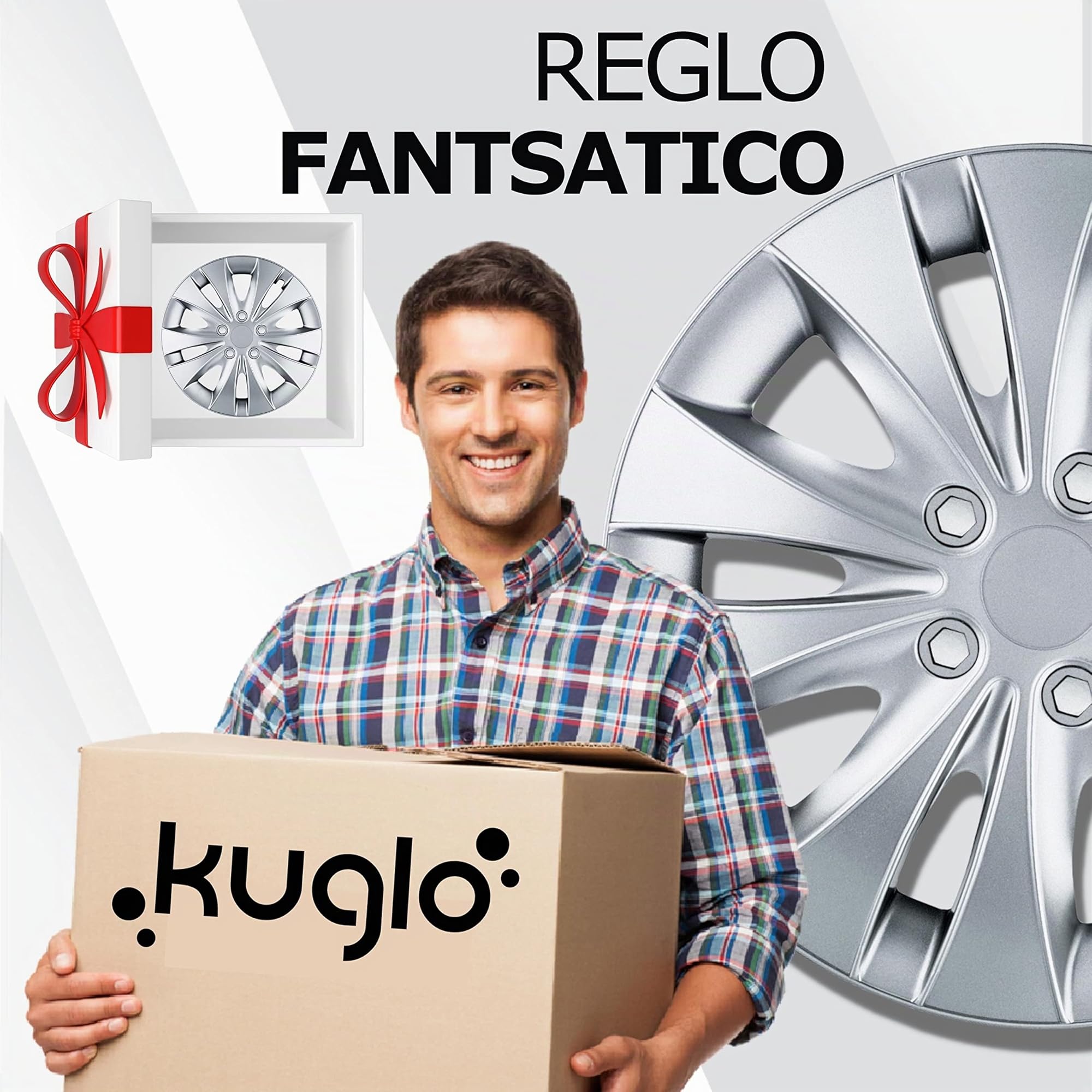 Copricerchi 14 pollici - Set da 4 copricerchi argento da 13-16 pollici - Copri cerchi pollici auto Stormer per quasi tutti i cerchioni in acciaio - Nero o argento - Copri cerchioni