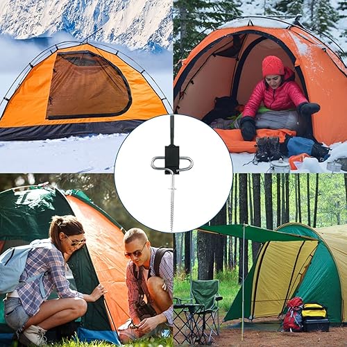 Miniatura 7 de MUMUBOAT Kit de adaptador de taladro de anclaje de hielo con bolsa de almacenamiento, 4 piezas de anclajes de casa de hielo, anclajes de hielo