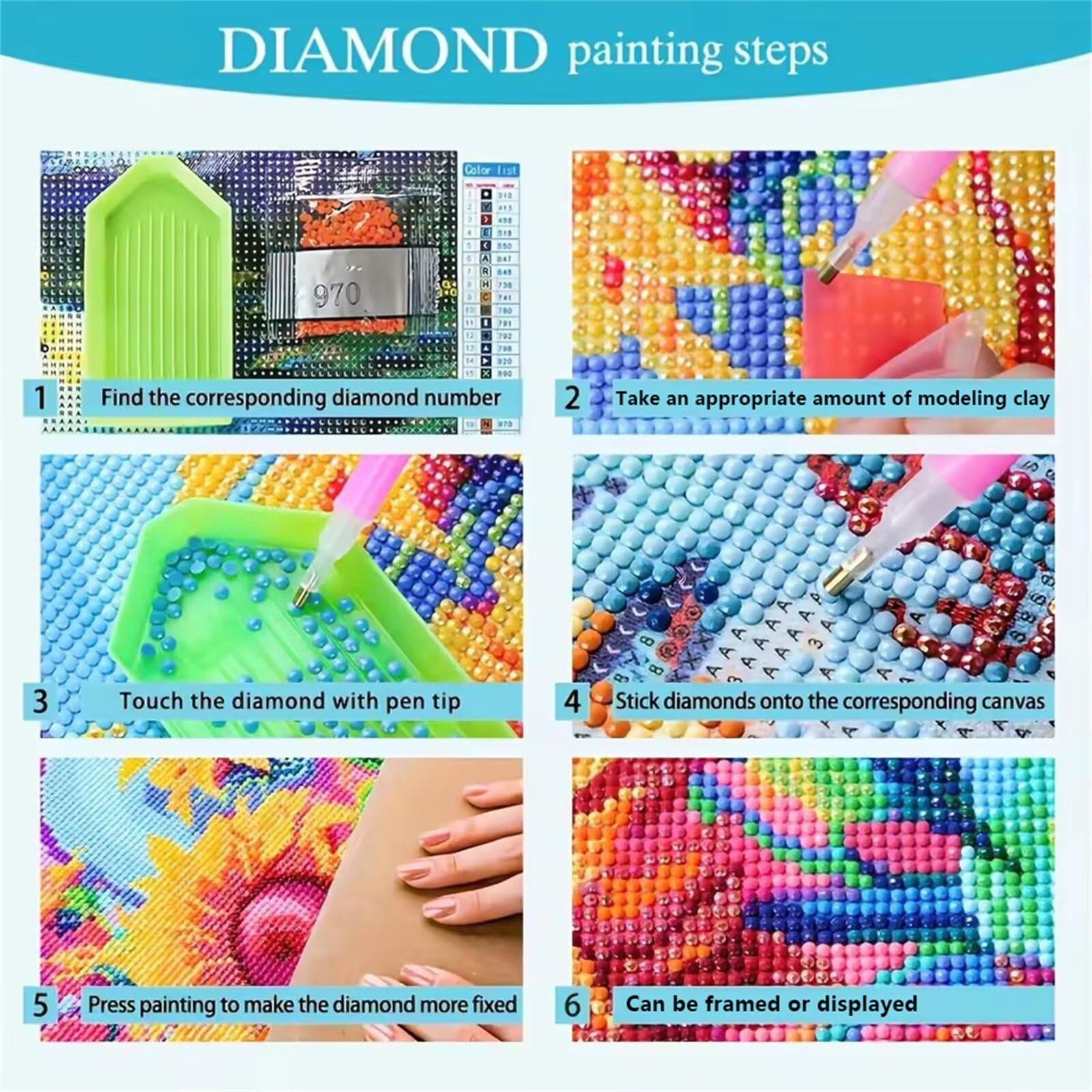 Umfarvt 5D Diamond Painting Kit Completo Barca, Pittura Diamante Dock Pond, 85x105cm Fai Da Te Round Diamond Art Strass Ricamo a Punto Croce Painting per Decorazione Parete Casa