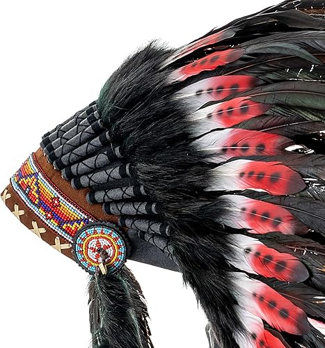 Miniatura 8 de Novum Crafts Feather Headdress  Native American Indian Inspired  Choose Color