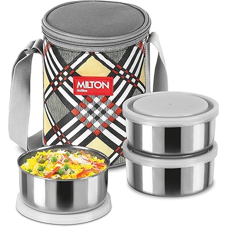 Buy MILTON Ambition 3 Stainless Steel Tiffin, 3 Containers, 300 ml Each