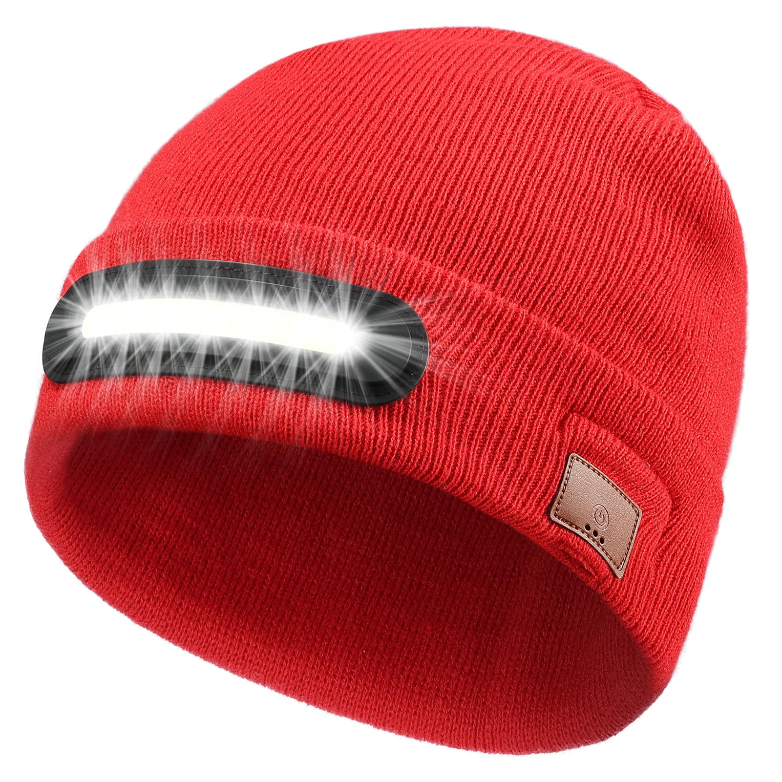 RANCOVY LED Beanie with Light, Unisex USB Rechargeable Headlamp Beanie Flashlight Beanie Hat for Men Women