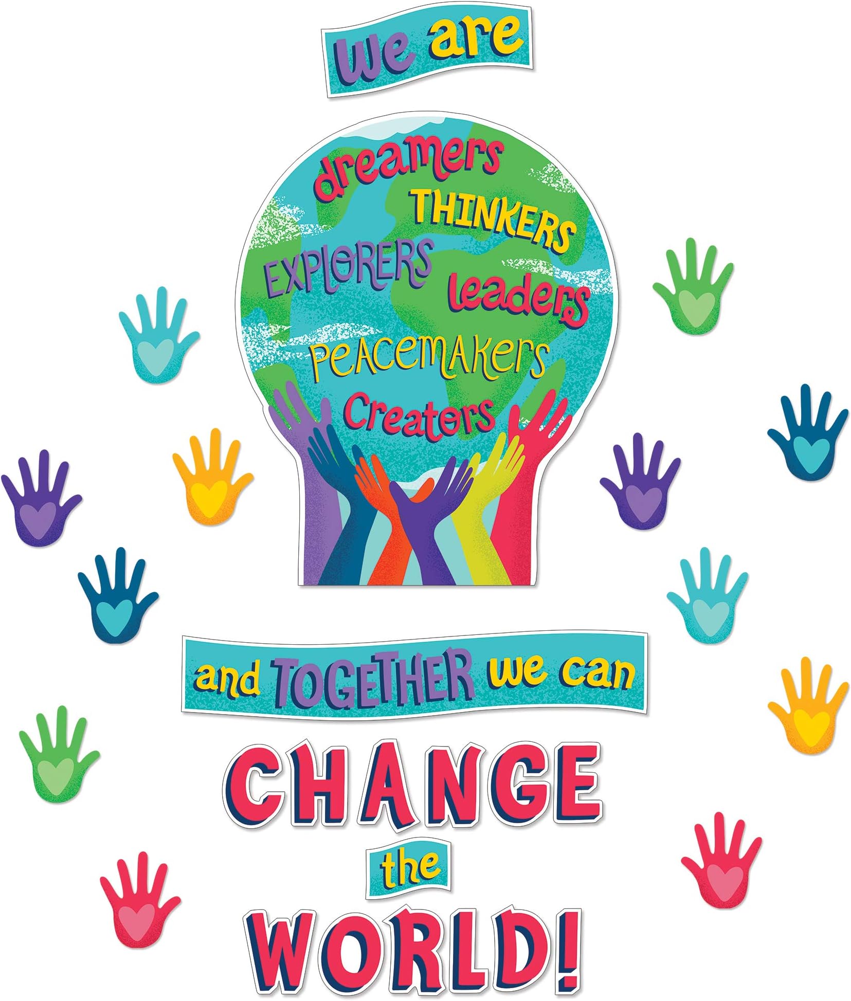 Carson Dellosa – One World Together We Can Change the World Bulletin Board Set, 47 Pieces, Classroom Décor