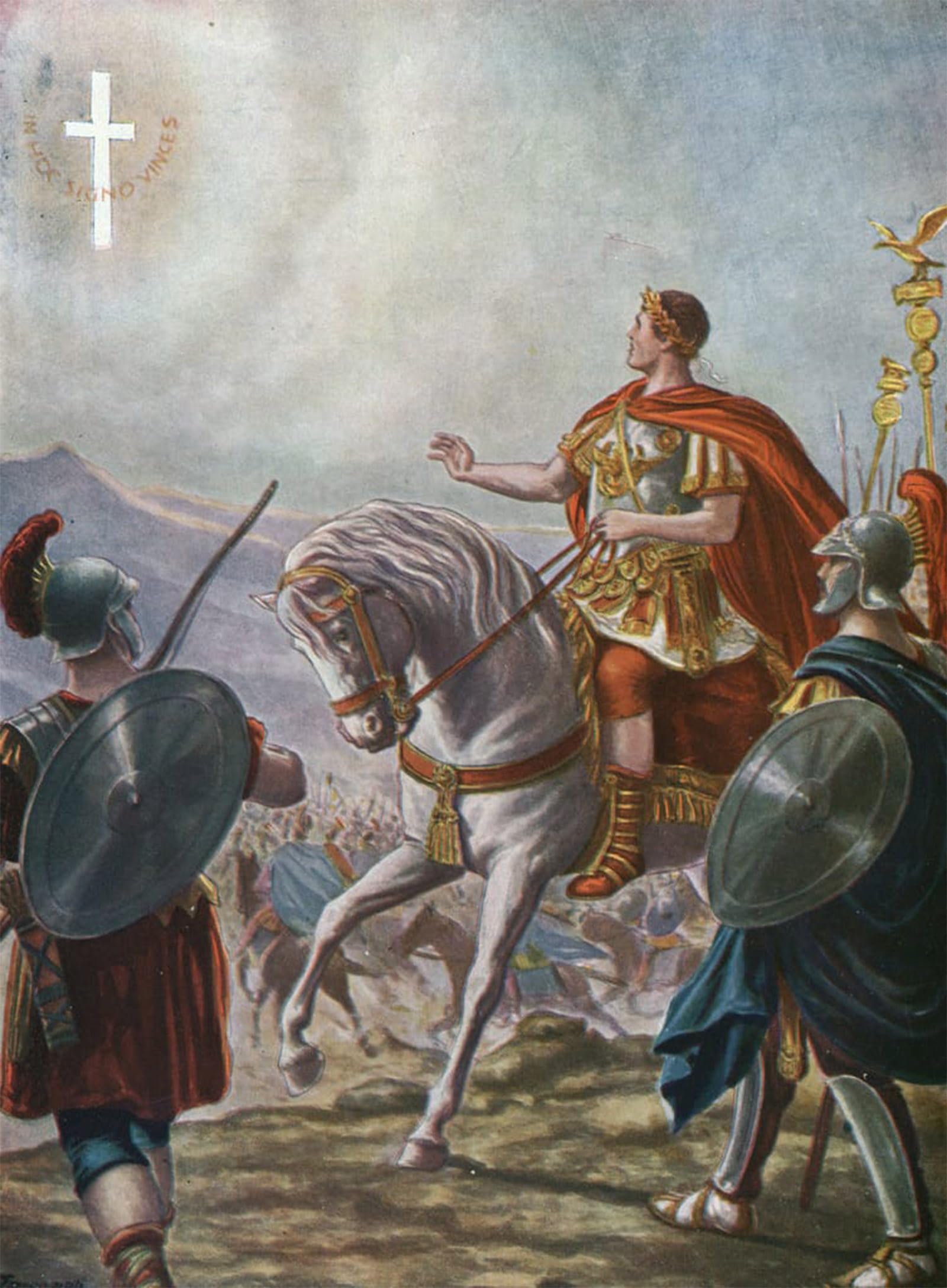 ARTXLXXBN Famous Prints Artwork Pictures Poster Painting Art the Emperor Constantine I Conversion by Tancredi Scarpelli Artwork Landscape Pictures for Home Decor 60x90cm