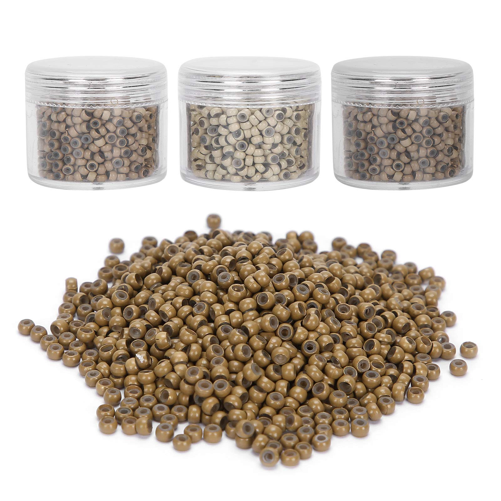 3PCS 3.0mm Silicona Micro Links Beads Juego de herramientas de extensión de cabello Nano tubos forrados suaves 3000PCS 3mm / 0.12in OD 2mm / 0.08in ID Color 6 8 13 Extensiones de