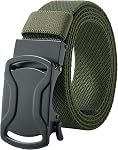 LionVII Elastic Ratchet Men Belts, 1 3/8" Stretch Belt with Automatic Buckle for Men, Adjustable Trim to Fit 27-49" Waist