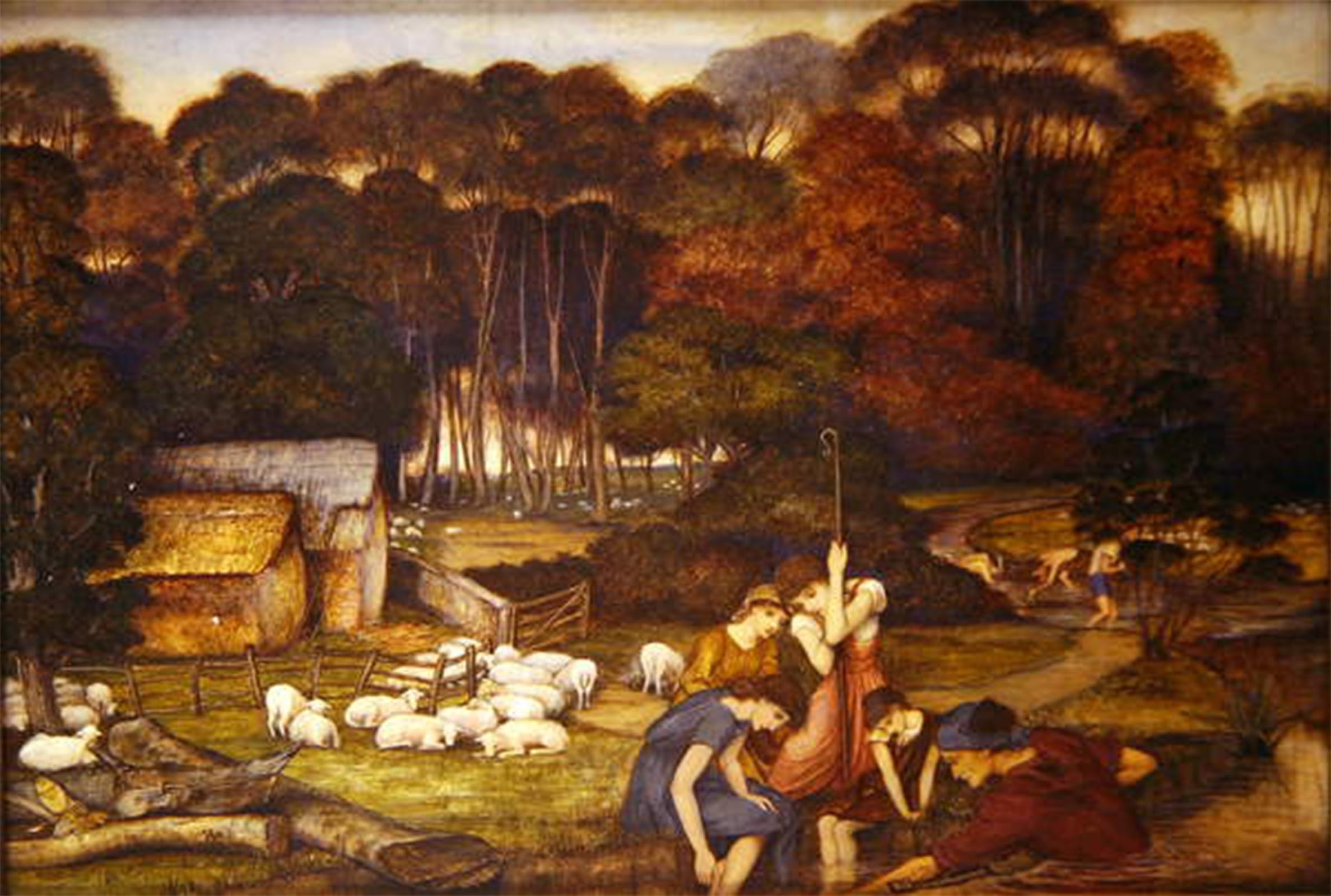 ARTXLXXBN Famous Art Print Poster Vintage Wall Art Autumn by Roddam Spencer Stanhope Canvas Art Poster for Home Decor 60x90cm