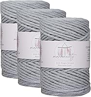 Vista 83 de Makromecity, Cordón de macramé de un solo hilo de 3 mm x 100 yardas (300 pies) Hilo de algodón azul marino de 3 mm de un solo hilo para arte