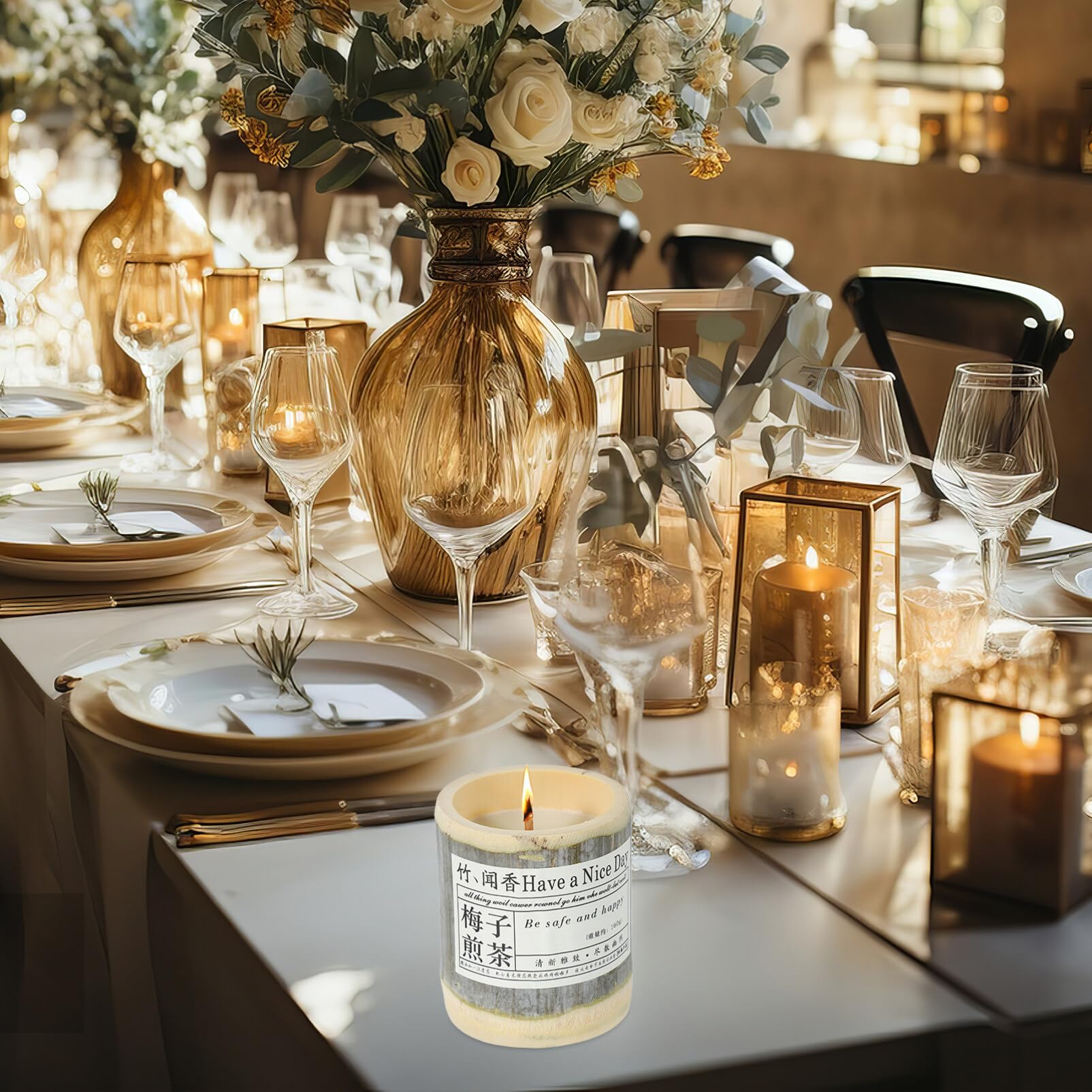 Vela Aromática Natural De Soya Fragancia De Té De Decoración Para Hogar Uso Eventos Para Bodas y Cumpleaños
