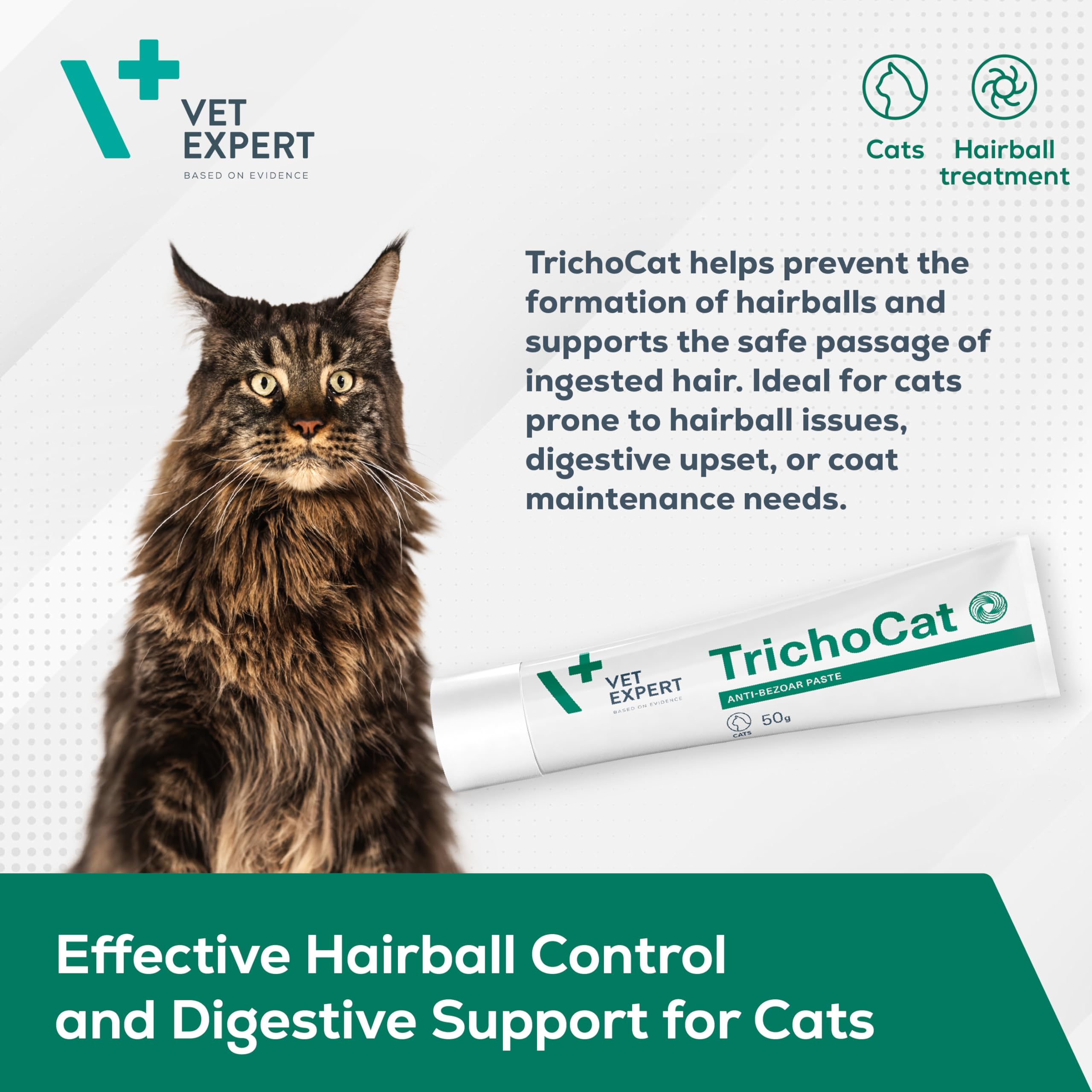 VET EXPERT TRICHOCAT - Pasta desenfrenadora para gatos, 50 ml