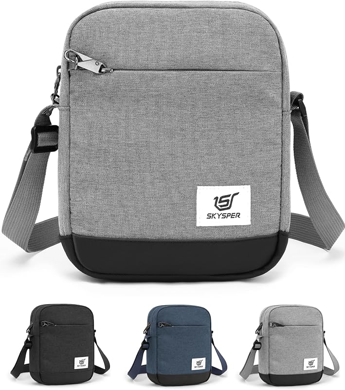SKYSPER Bolso bandolera pequeño antirrobo RFID MIni bolso bandolera bolso de viaje bolso de hombro pequeño