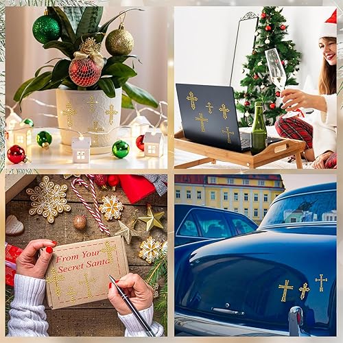 Vista 56 de Epakh 84 calcomanías de estrella de diamantes de imitación, calcomanías de estrella de cristal autoadhesivas con purpurina plateada, para paquete