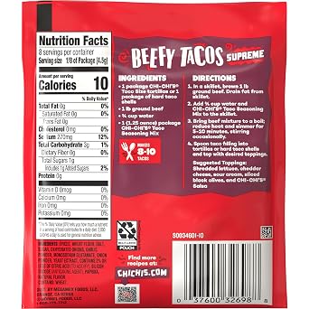 CHI-CHIS Taco Seasoning Mix, 1.25-Ounce (Pack of 24)