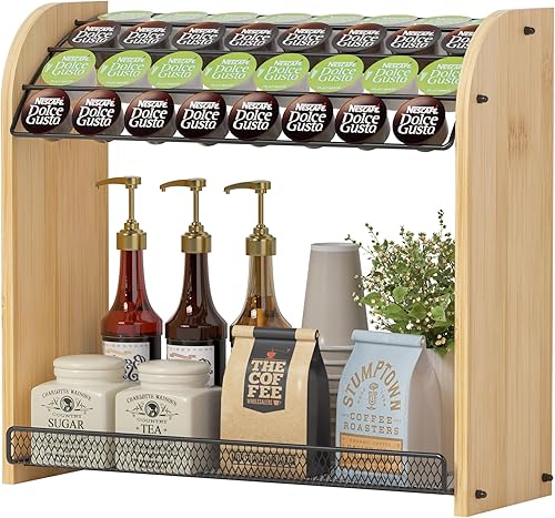 Organizador de cápsulas de café K para accesorios de barra de café, soportes para tazas K para encimera, soporte de tazas K de gran capacidad,