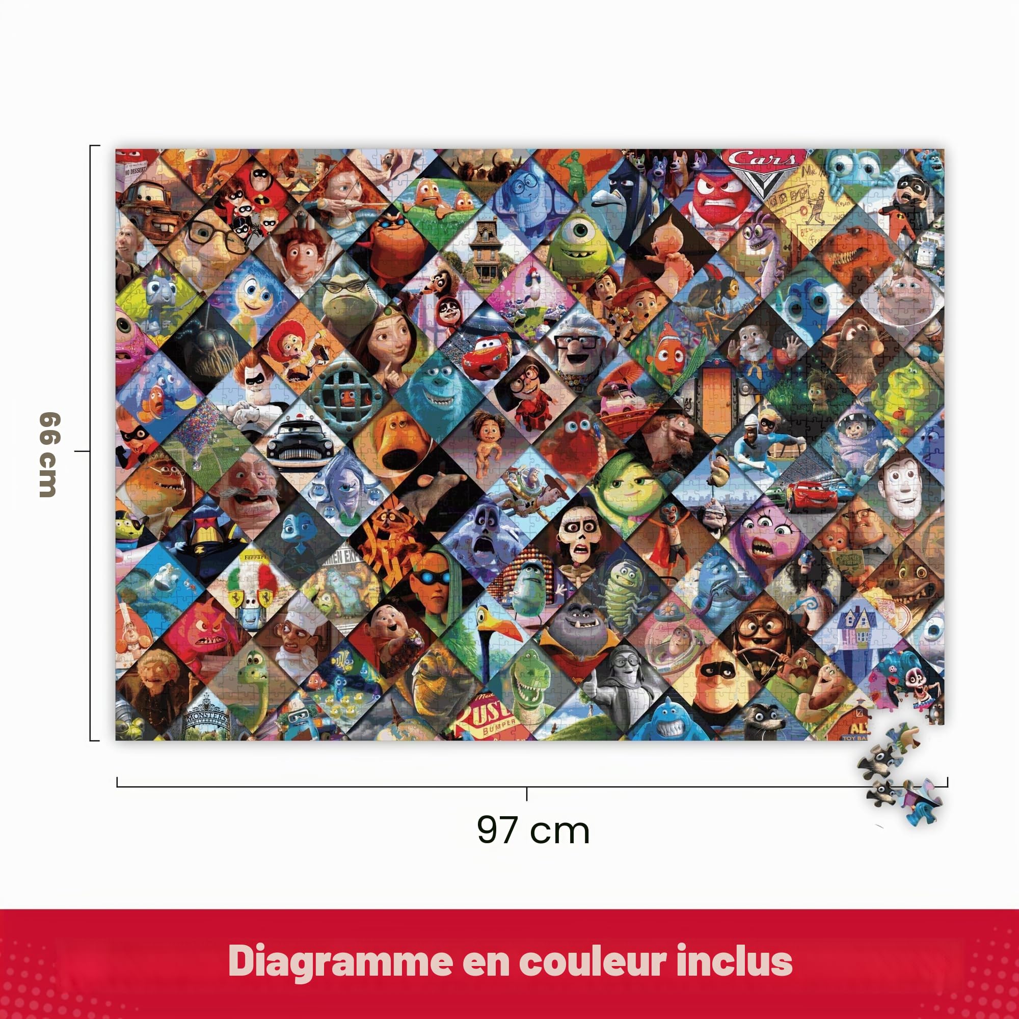 Ceaco Puzzle Disney Pixar Clips 2000 pièces Nouveau 3502-4