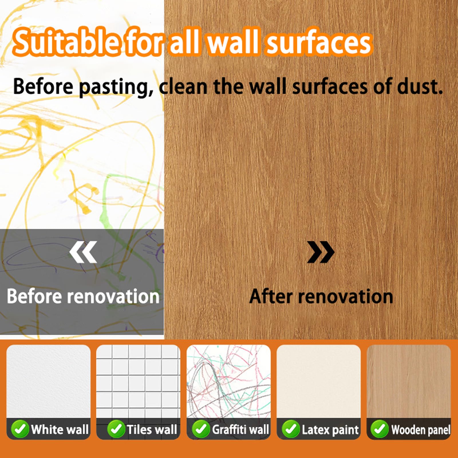 Stickers Muraux Imitation Bois,Stickers Muraux en PVC Imitation Bois,Papier Adhesif pour Meuble Bois,Papiers Peints Imitation Bois,Peler et Coller,pour Cuisine Chambre Salle Salon