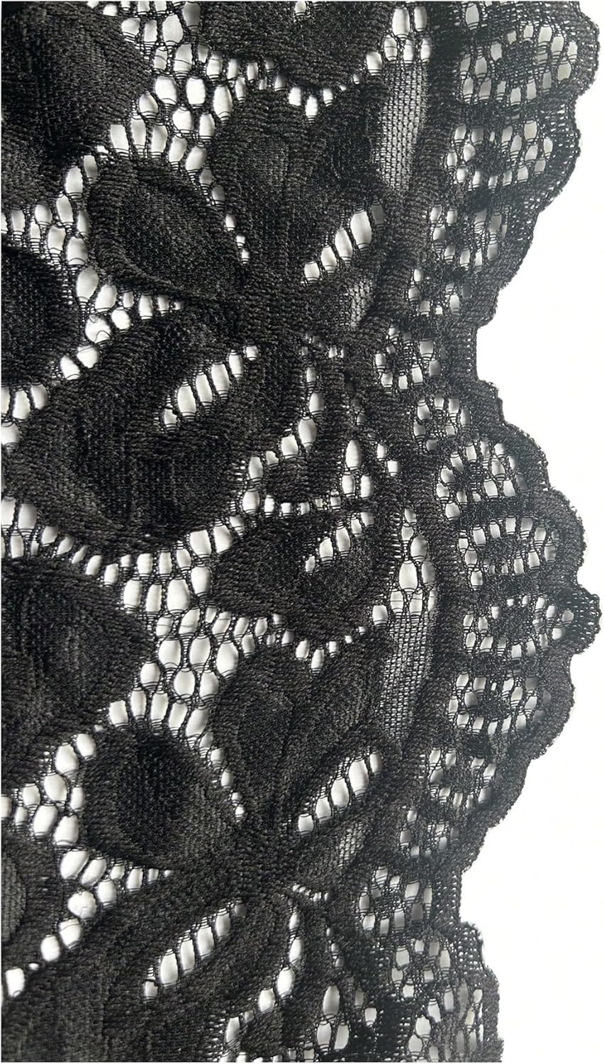 Floerns Women's Floral Lace T Shirts Off The Shoulder See Through Tops Without Bra - Image 5