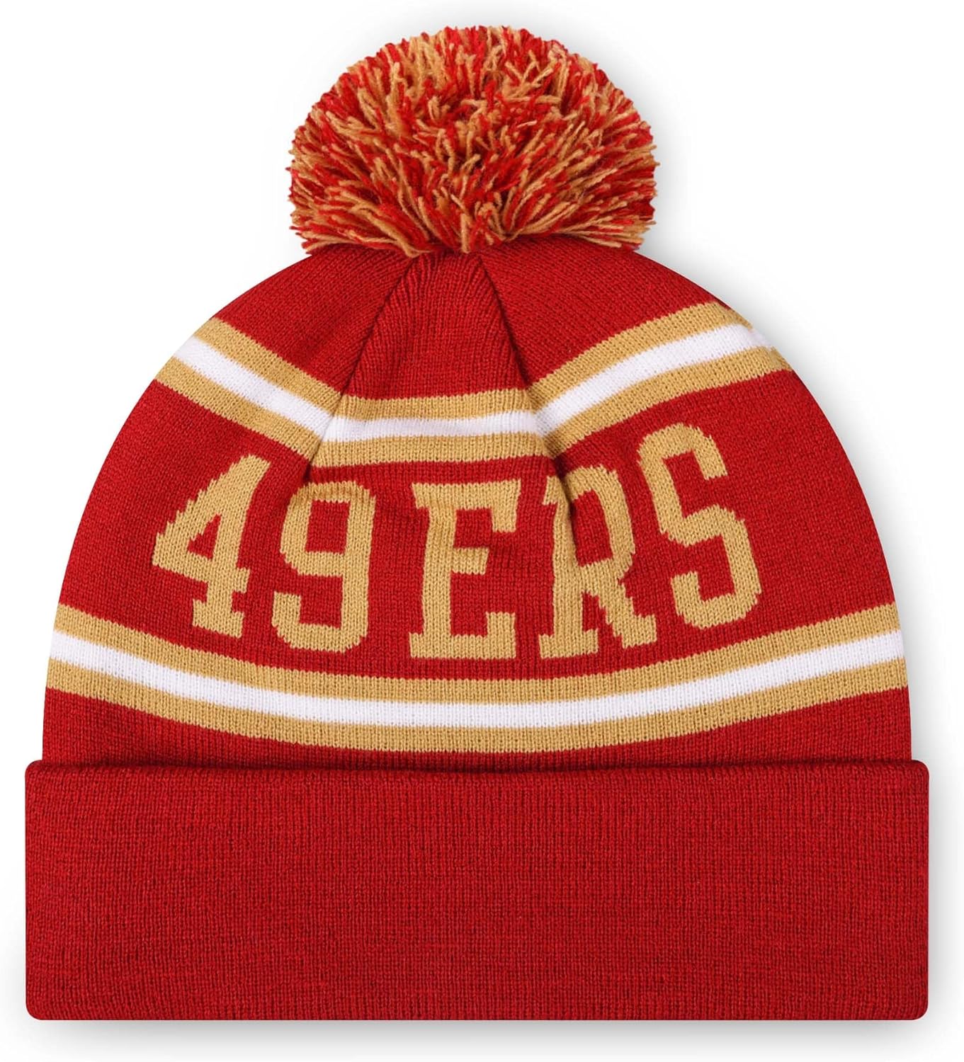 FOCO NFL Unisex-Adult NFL Team Logo Stripe Pom Beanie Hat - Image 2