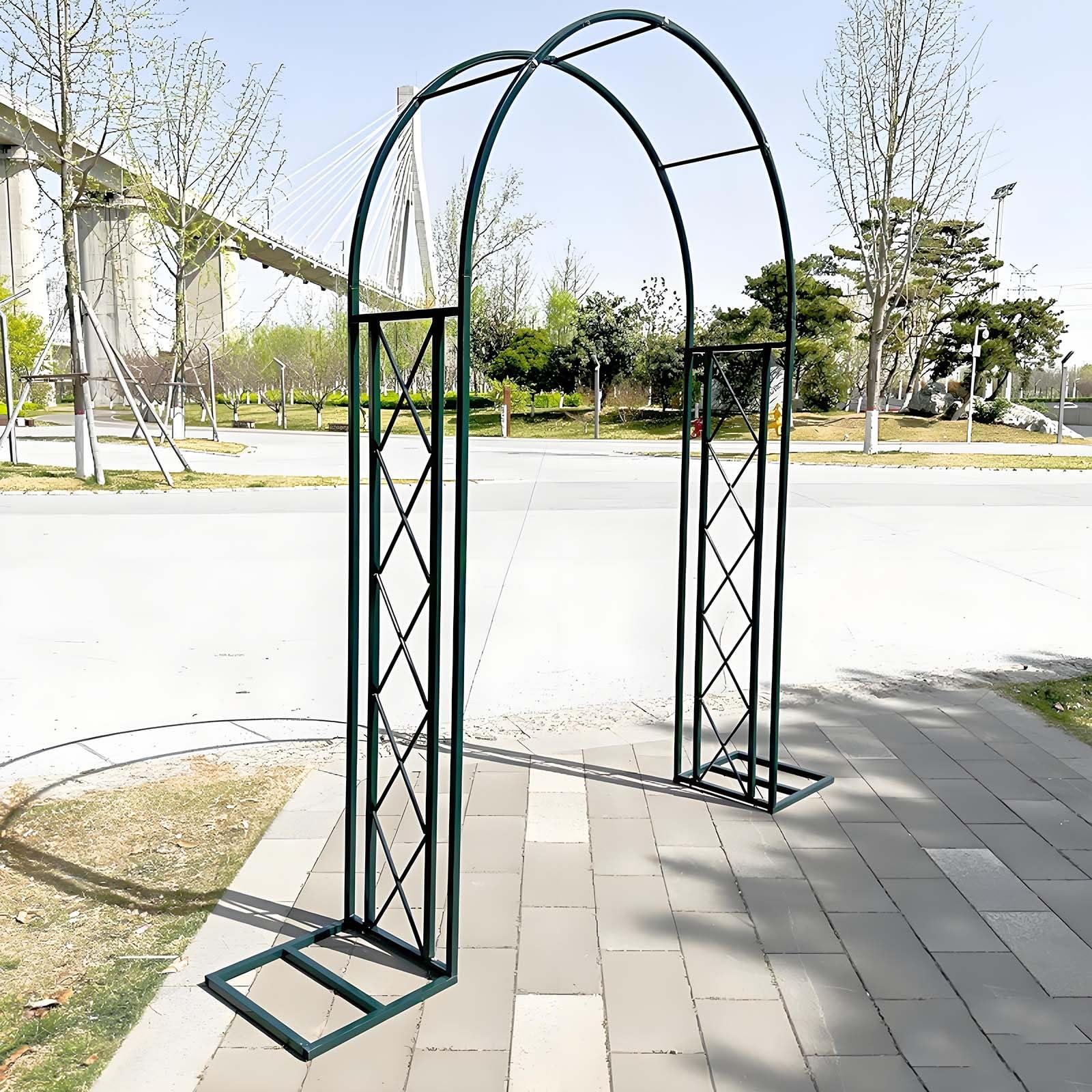 Cadre d'arche de mariage en métal et treillis romantique de 220 cm pour cérémonie extérieure