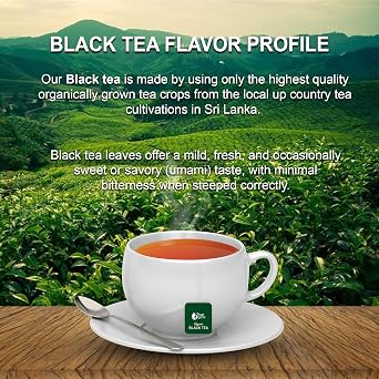 True Organic Premium Ceylon Black Tea |100 Count Tea Bags | USDA Organic & Kosher Certified |100 Envelop Organic Black Tea Bags for Your Home & Cafe.
